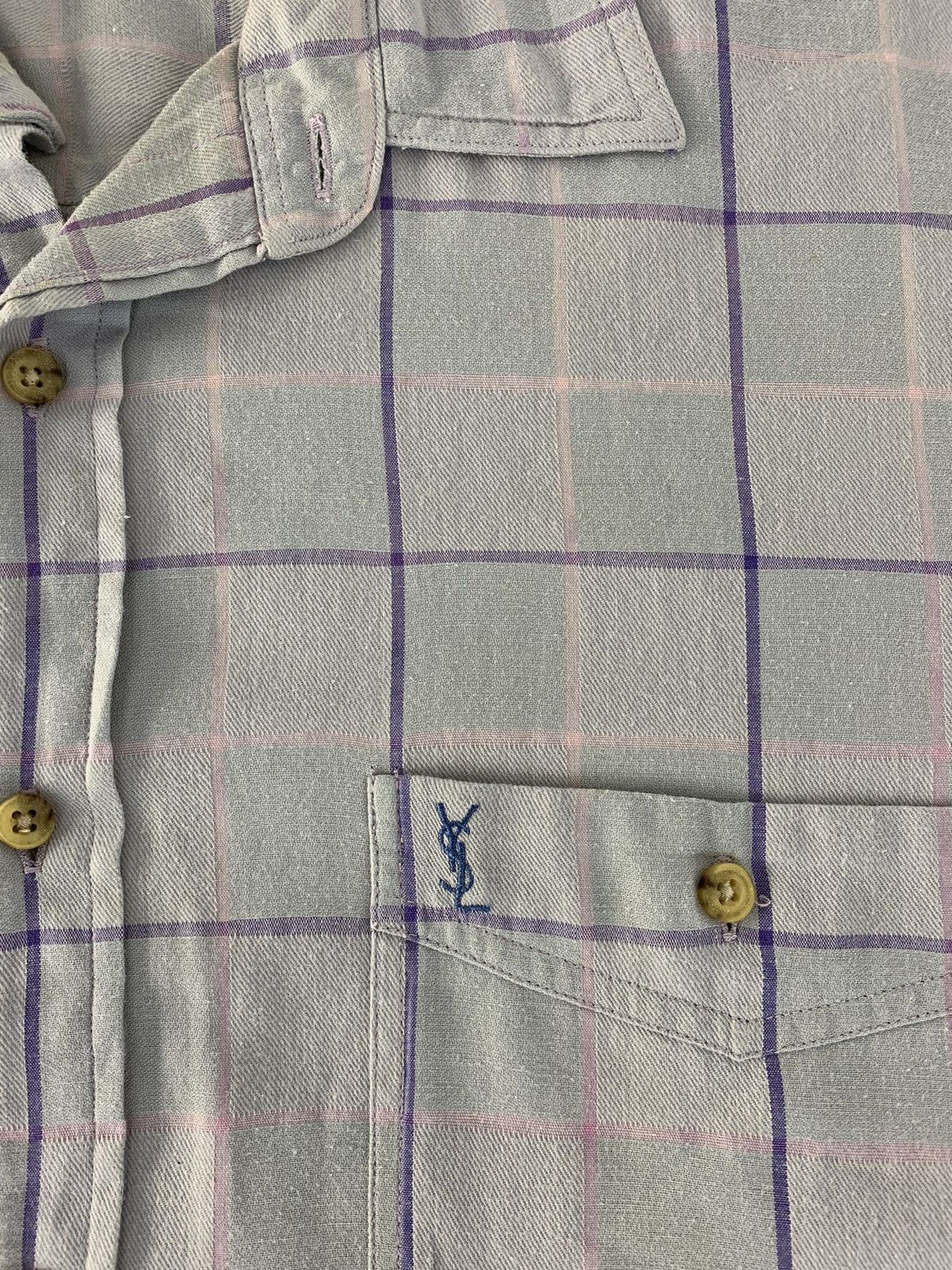 Yves Saint Laurent Vintage YSL Saint Laurent Menswear Checked Button Up Shirt Size US M / EU 48-50 / 2 - 5 Thumbnail