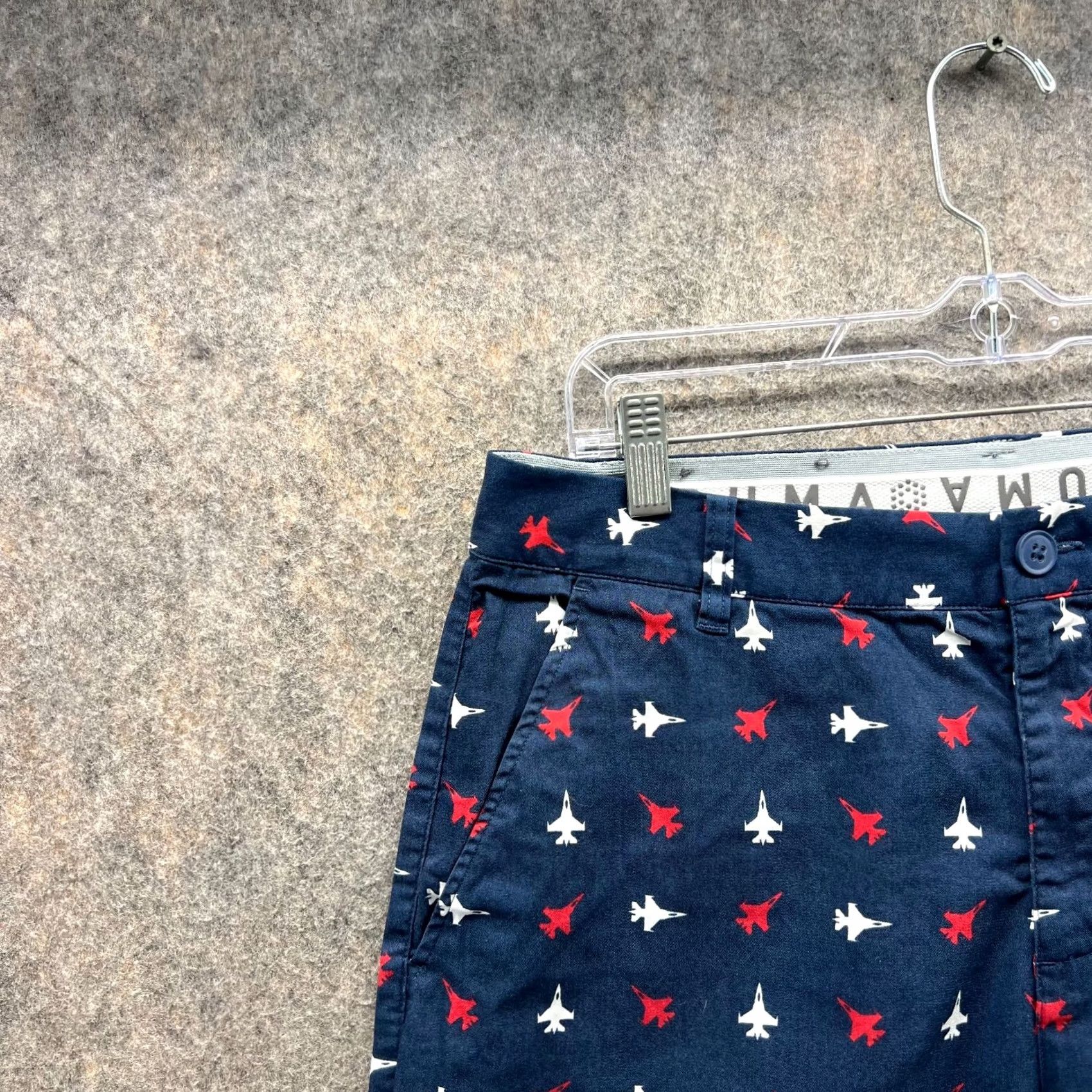Puma PUMA Shorts Men 32 Adult Blue Navy Chino Flat Front Casual AOP Pattern Solid Wallie Jets Regular Inseam 9 in Mens Size US 32 / EU 48 - 7 Thumbnail