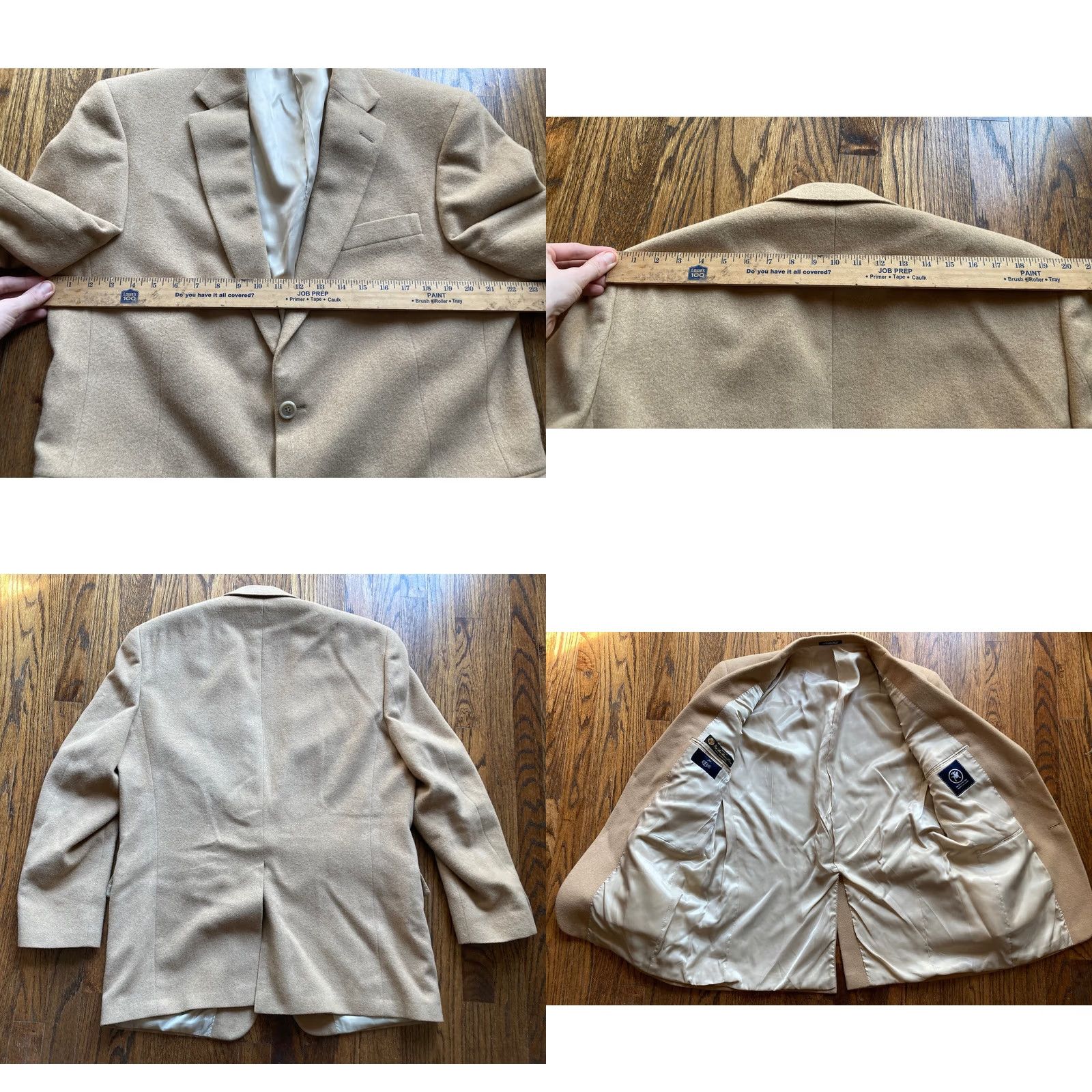 Hart Schaffner Marx Hart Schaffner Marx Loro Piana Blazer Beige Long Coat - 44L - Classic Mens Jacket Size 44R - 8 Thumbnail