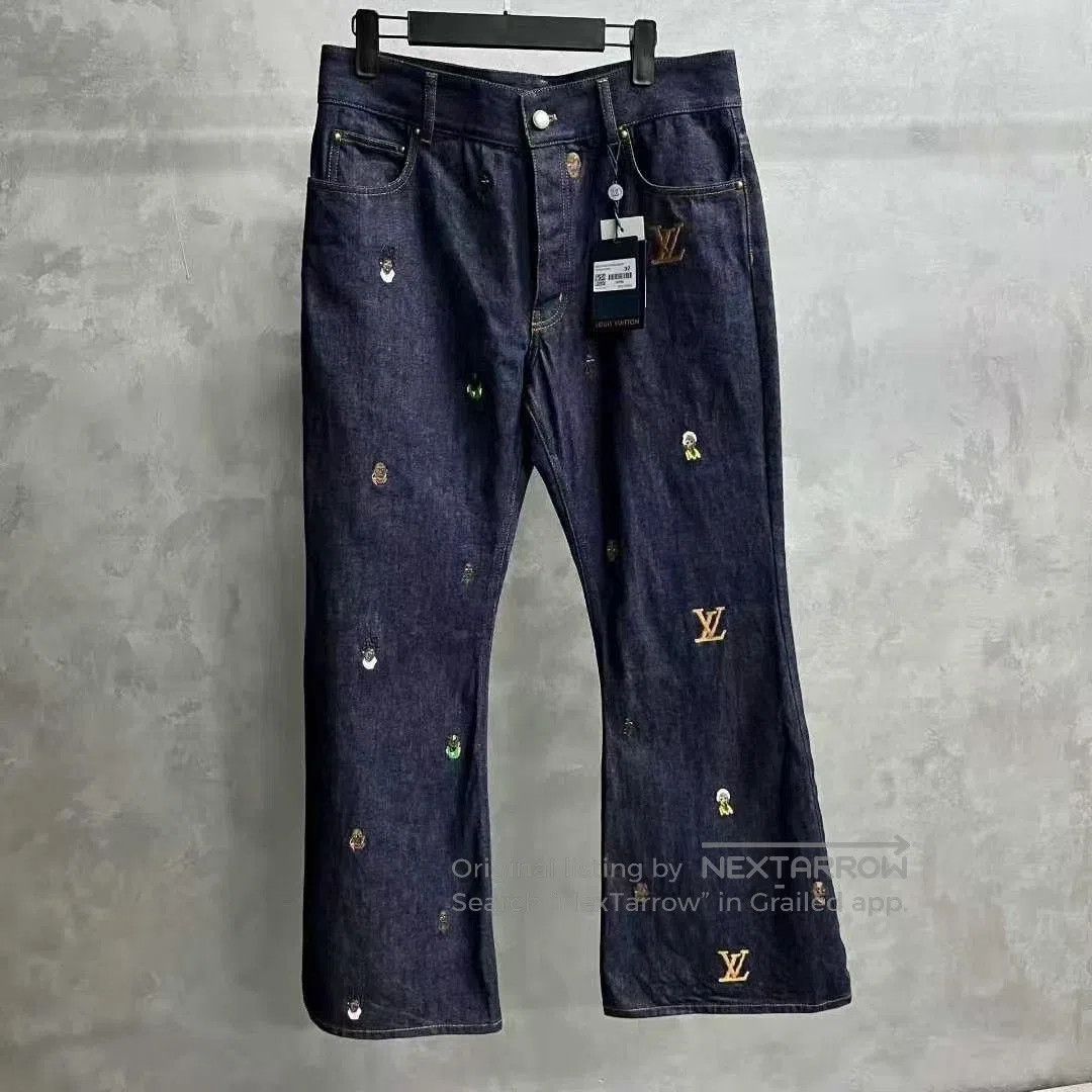 Louis Vuitton Louis Vuitton Blue Logo Flare Jeans. Size 27" / US 4 / IT 40 - 1 Thumbnail