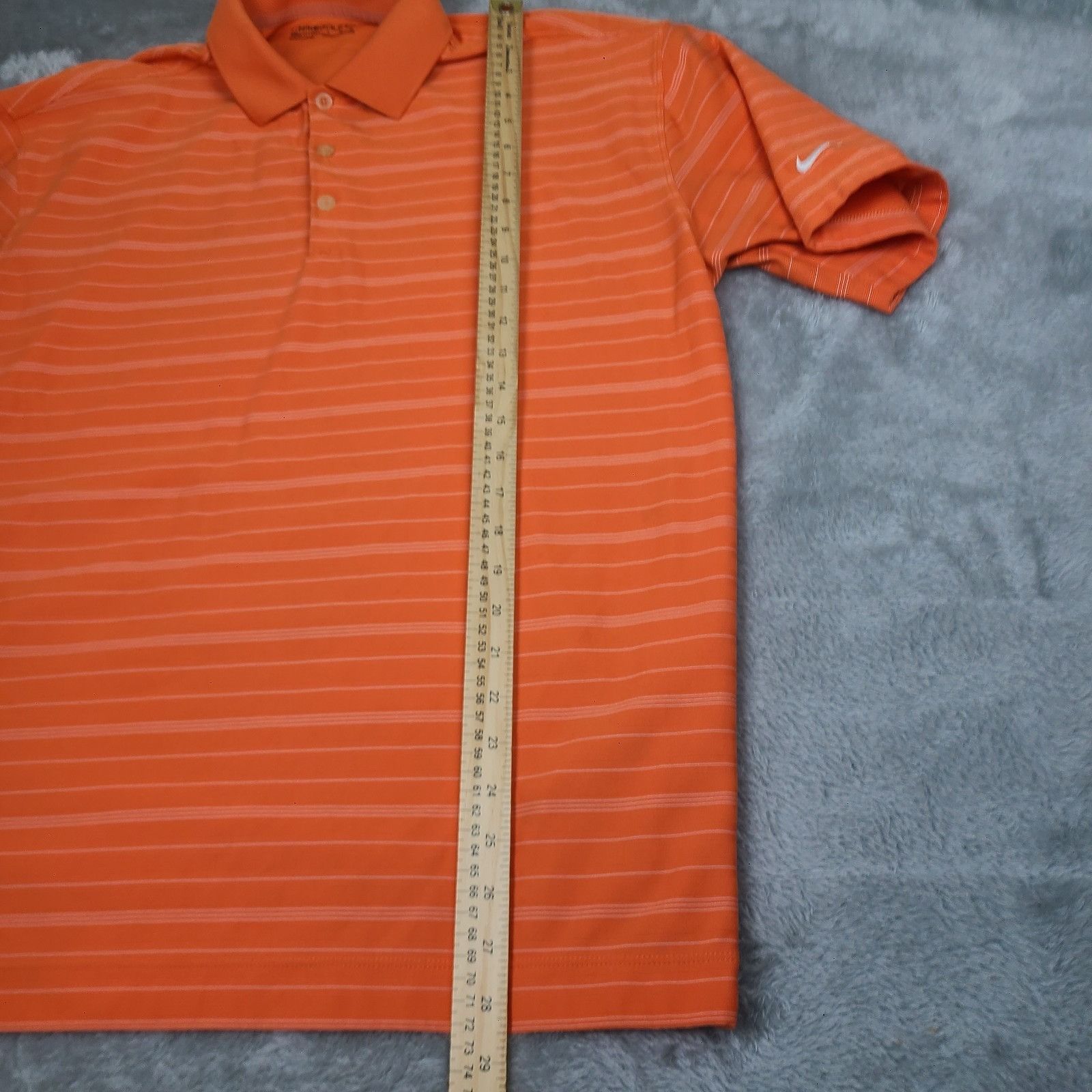 Nike Nike Golf Polo Shirt Men's Large Orange Stripe Stretch Short Size US L / EU 52-54 / 3 - 5 Thumbnail
