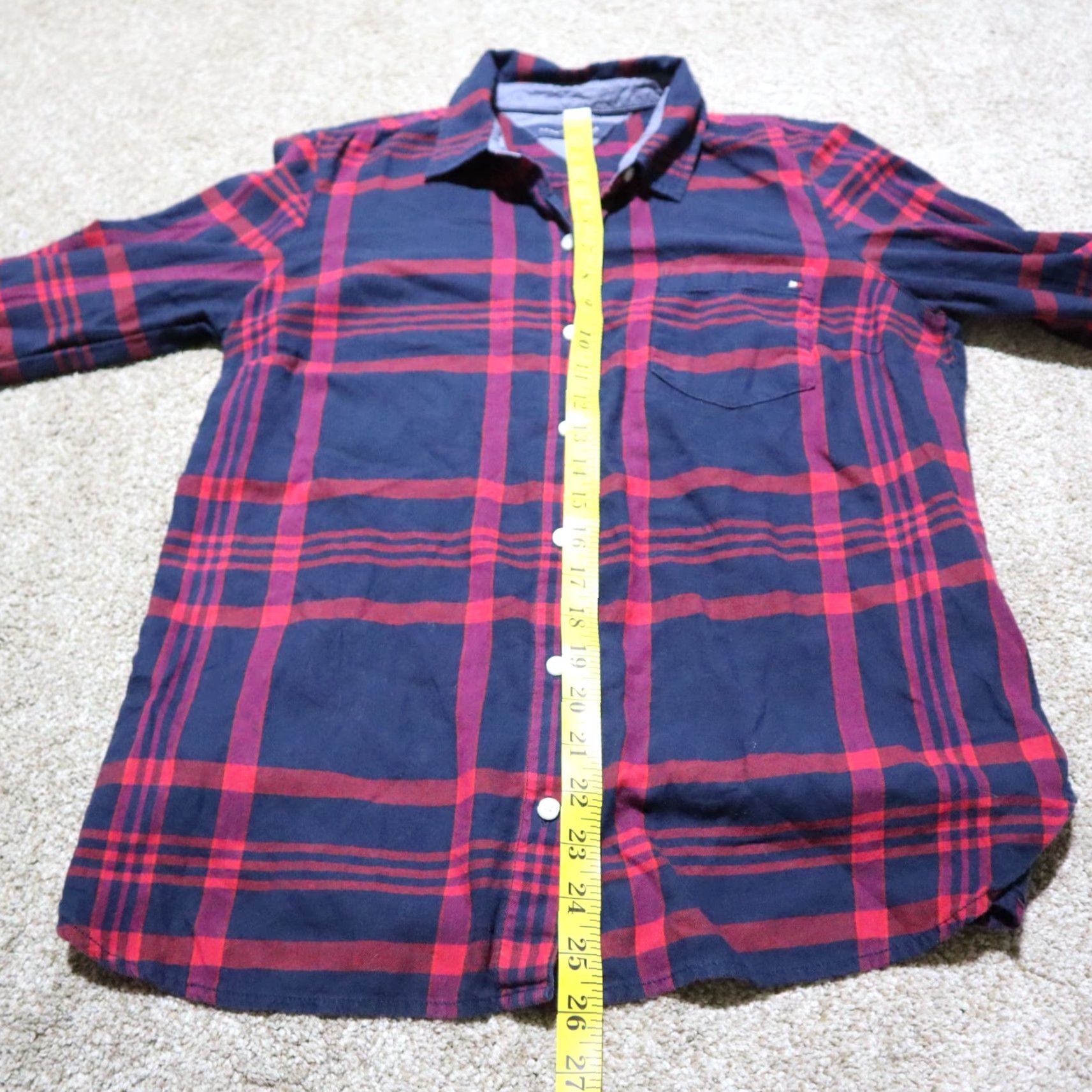 Tommy Hilfiger Tommy Hilfiger Classic Fit Button Up Shirt Red Navy Plaid Blouse Women Large Size L / US 10 / IT 46 - 6 Thumbnail
