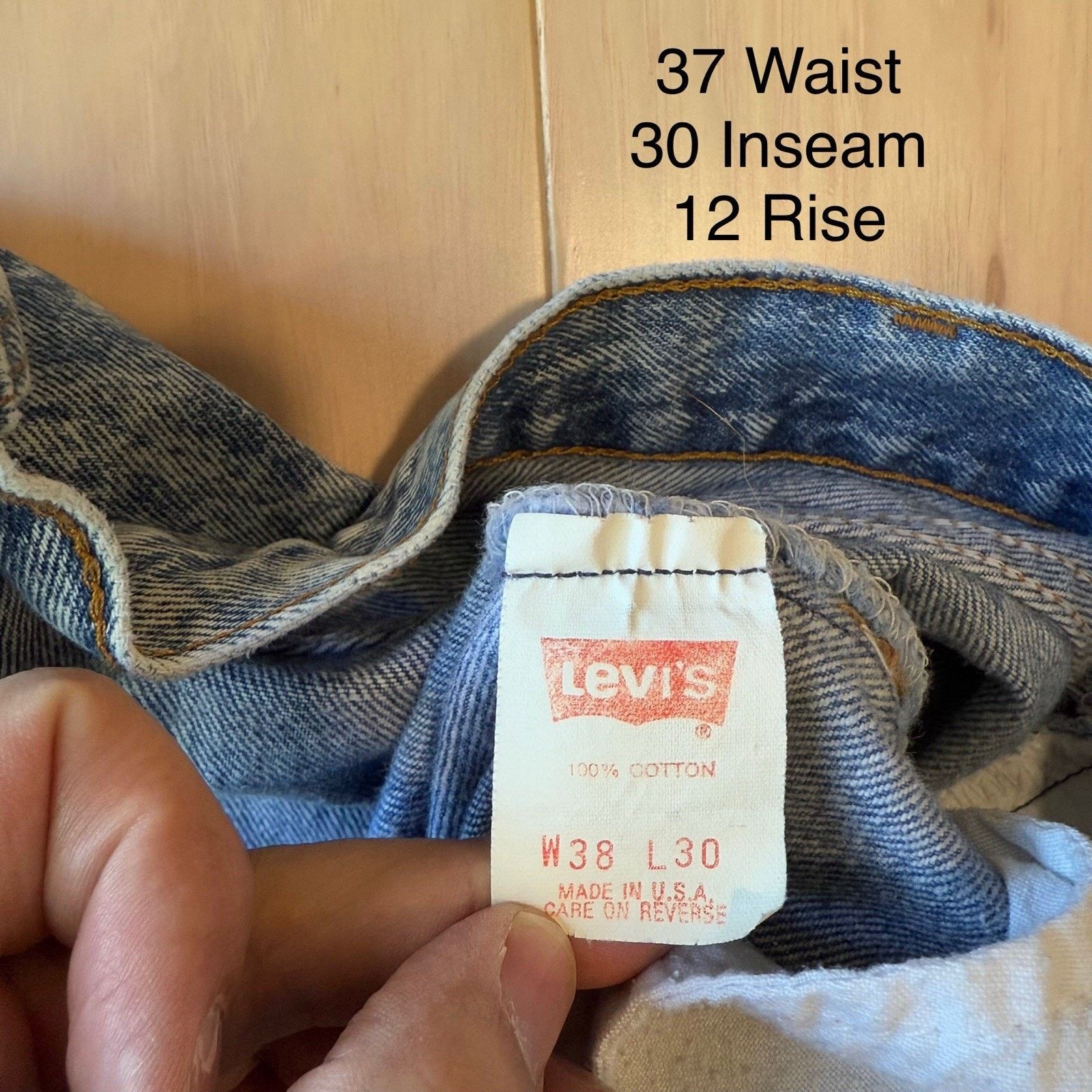 Levi's Vintage Levis 501 Jeans 37 Blue 80s Stone Wash Made in USA Size US 37 - 6 Thumbnail