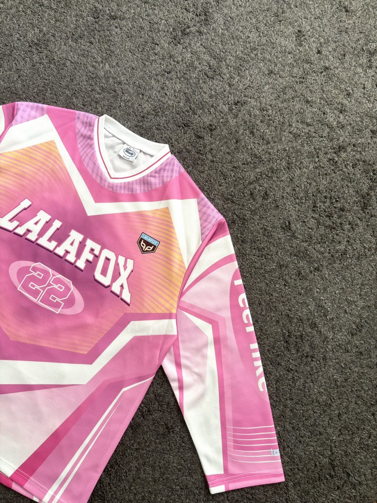 Japanese Brand Lalafox pink 22 streetwear unisex long sleeves jersey tee Size US M / EU 48-50 / 2 - 2 Thumbnail