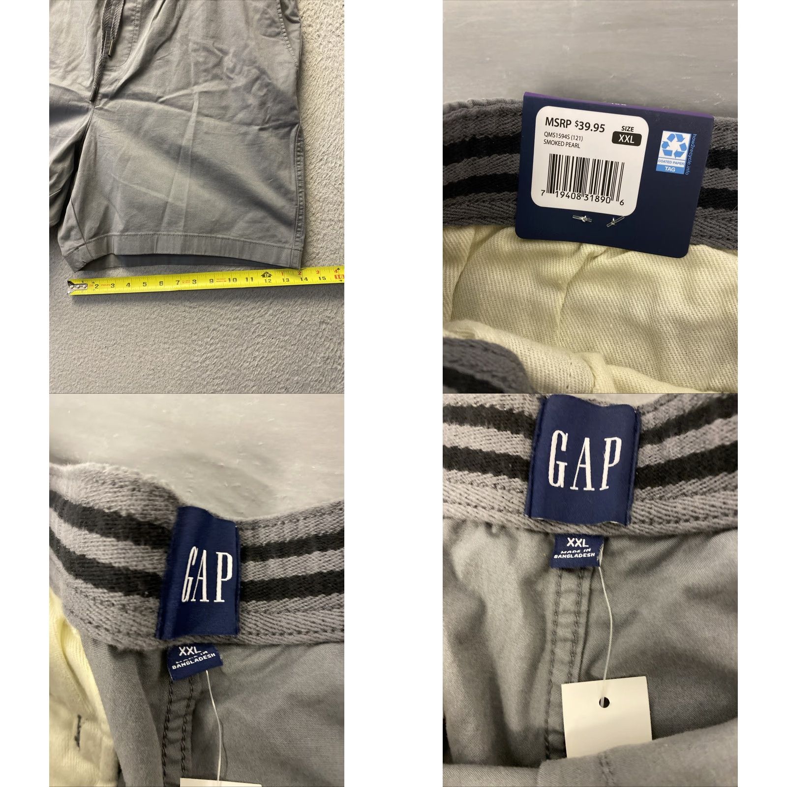 Gap Gap Shorts Men’s XXL Gray Pull On NWT NEW /0701 Size US 39 - 8 Thumbnail