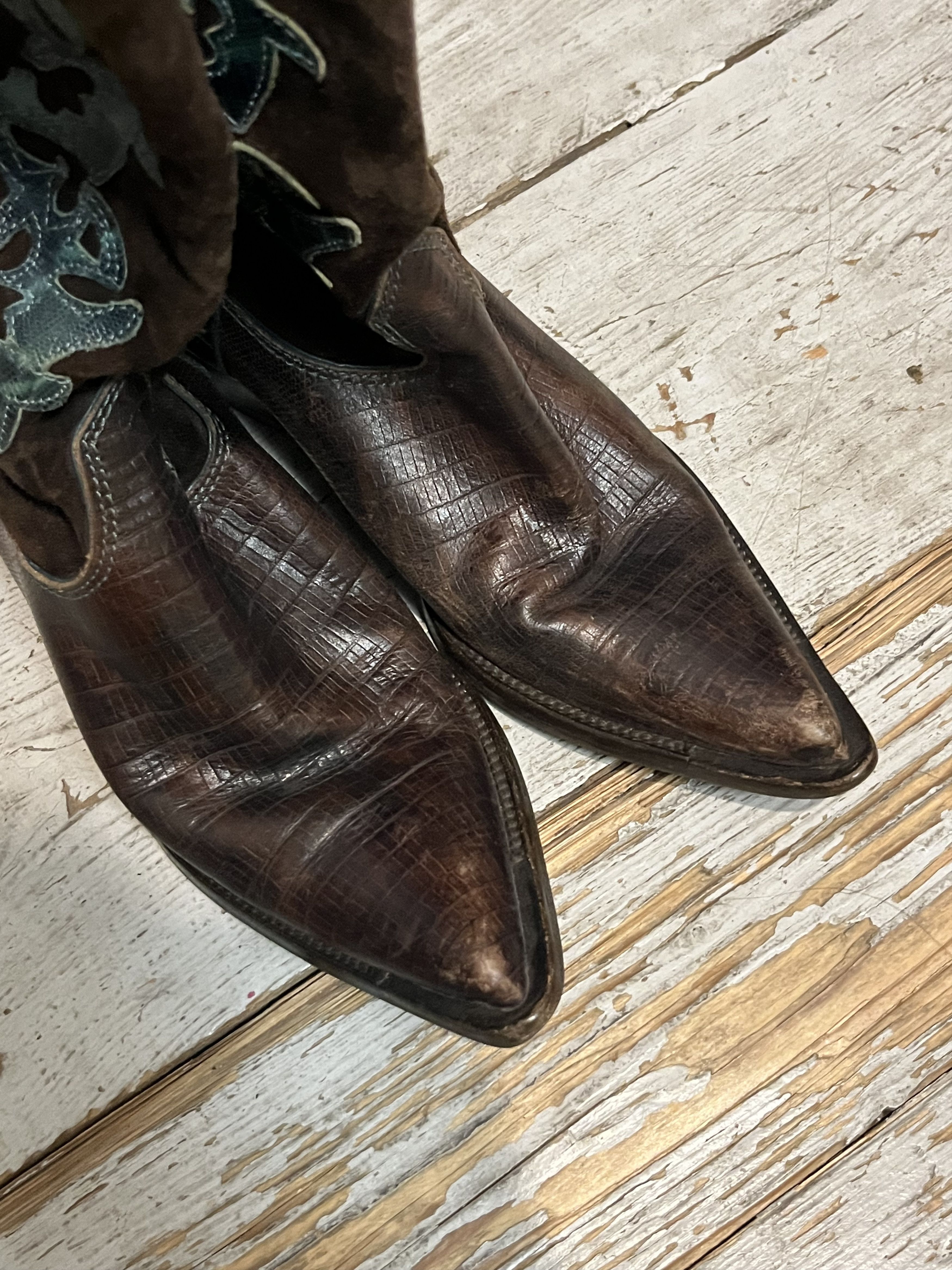Handmade × Vintage Vintage Genuine Leather Western Cowboy Boots Mexico Size US 5 / EU 37 - 7 Thumbnail