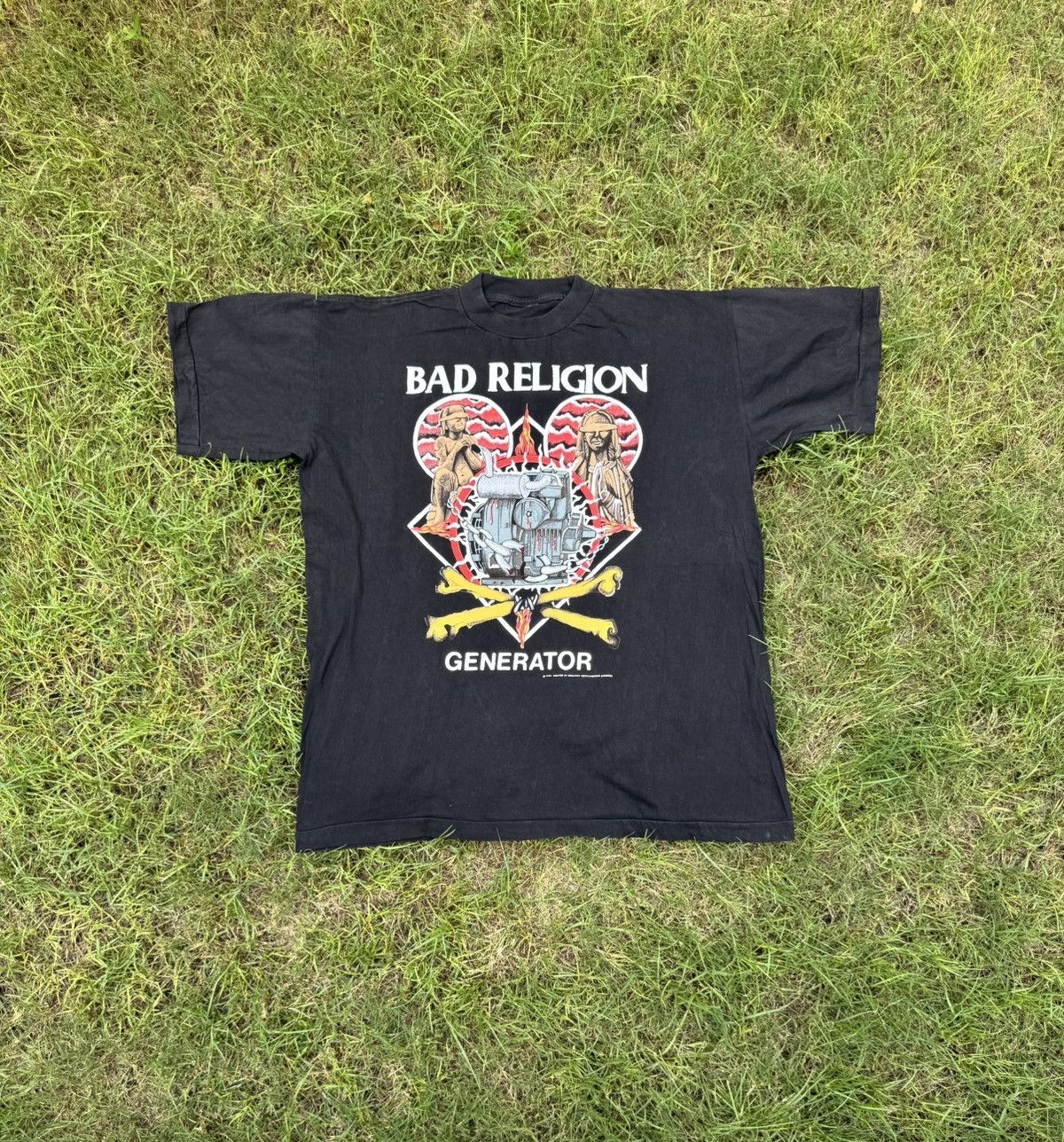 Vintage Vintage 1992 Bad Religion Generator Rock Bend T-Shirt Rare Size US XL / EU 56 / 4 - 1 Thumbnail