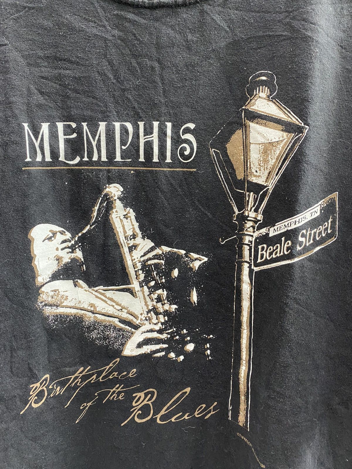 Vintage MEMPHIS BIRTH PLACE OF THE BLUES TSHIRT Size US L / EU 52-54 / 3 - 2 Thumbnail