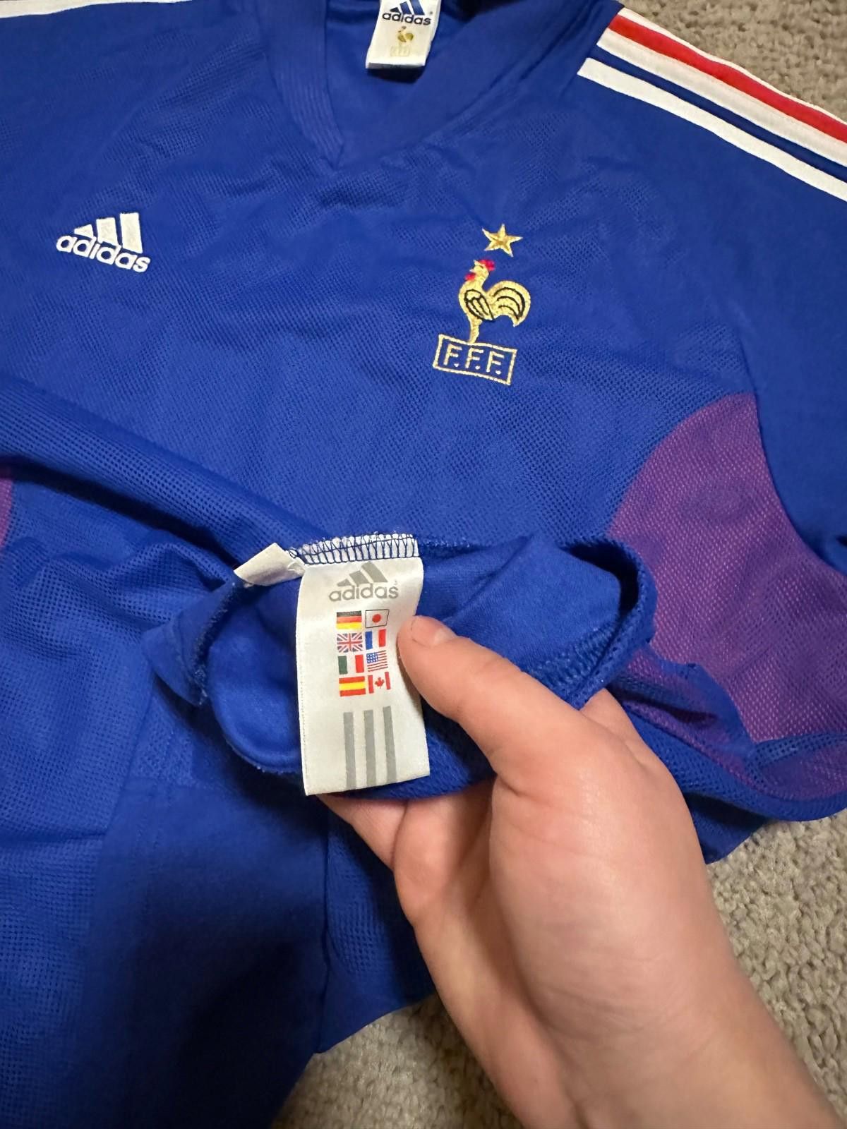 Adidas FRANCE NATIONAL TEAM 2002/2003 HOME FOOTBALL SHIRT ADIDAS Size US L / EU 52-54 / 3 - 7 Thumbnail