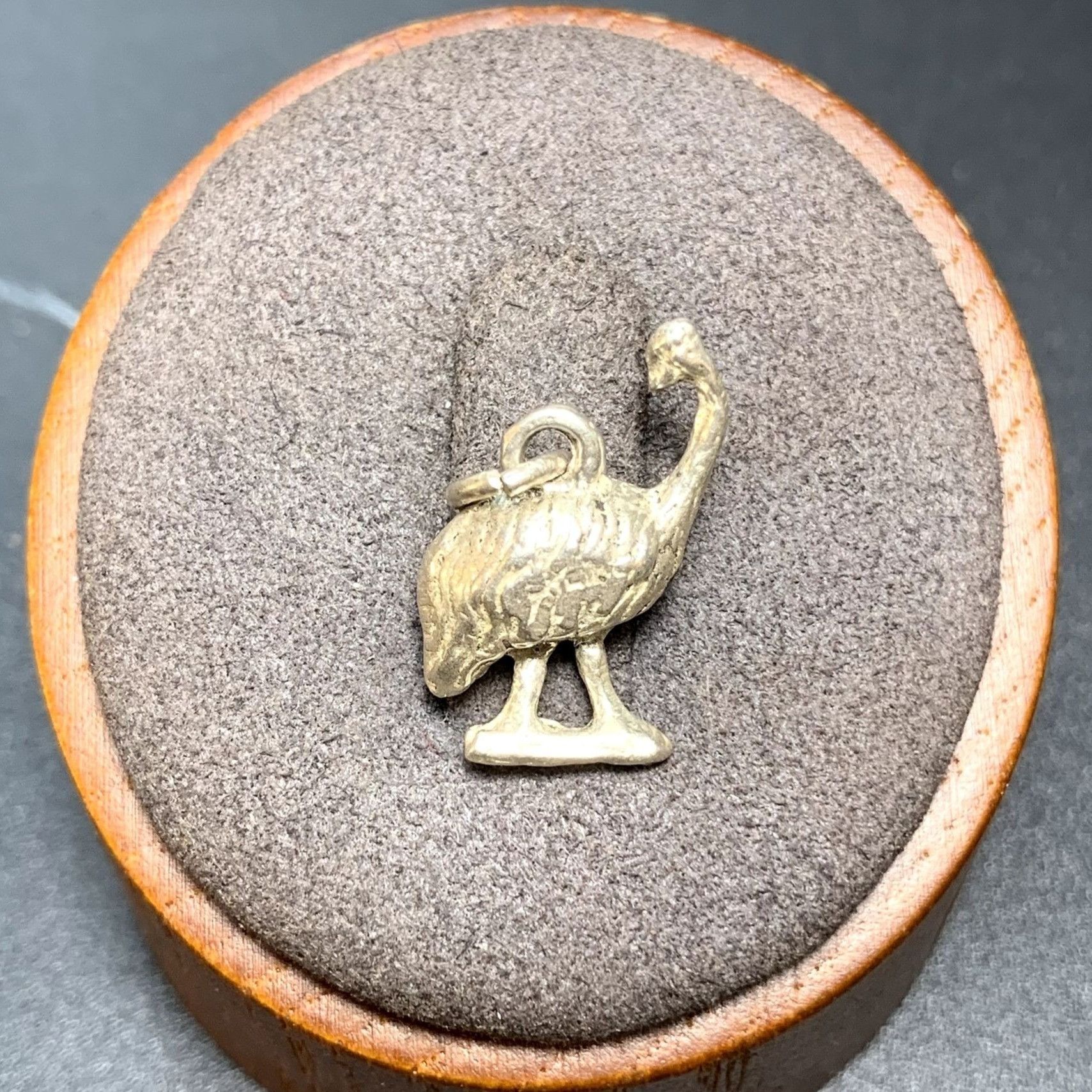 Other VTG Solid Sterling Silver 925 Textured Ostrich Dangle Charm Size ONE SIZE - 1 Thumbnail