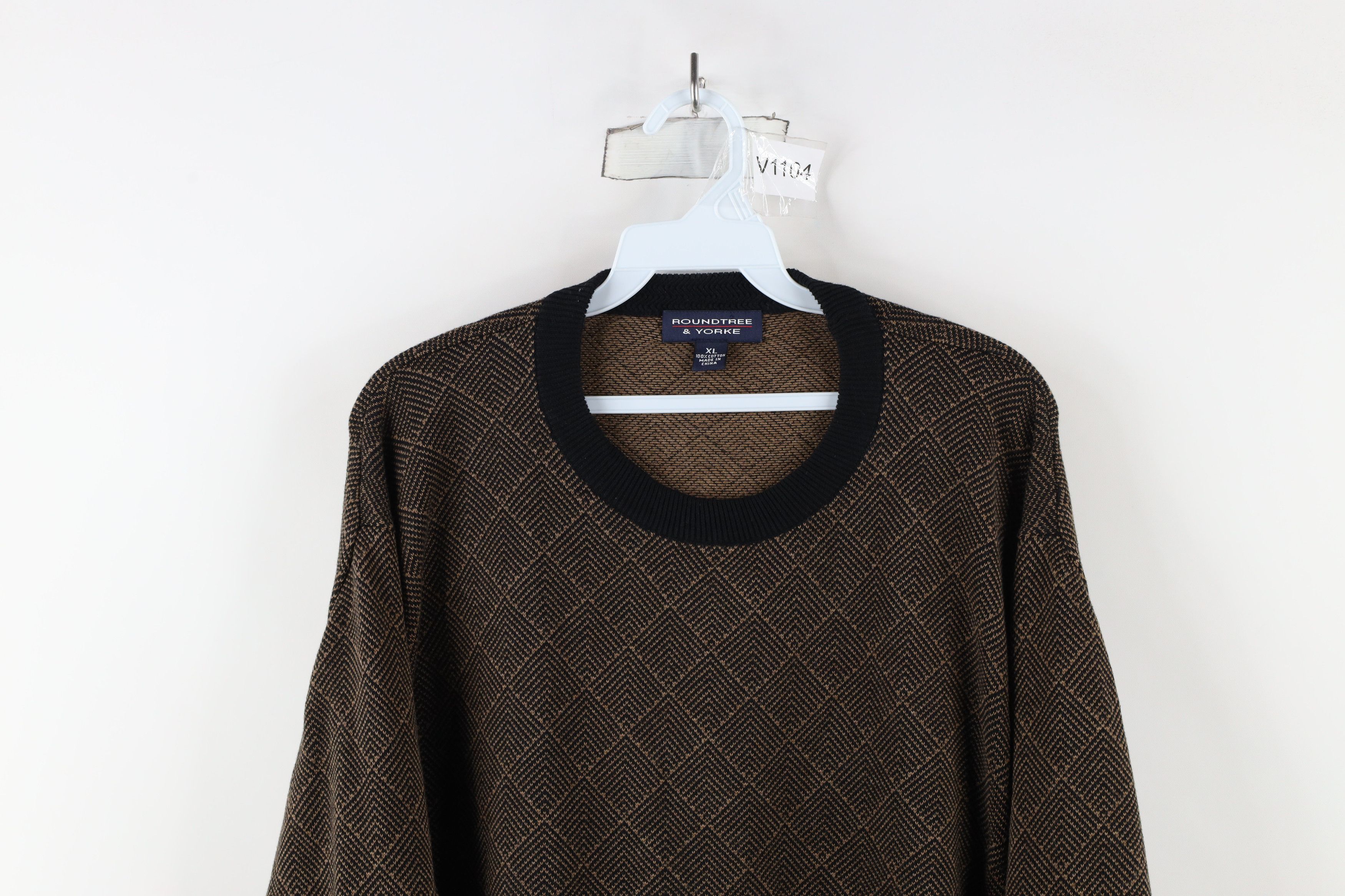 Vintage Vintage 90s Streetwear Cotton Knit Crewneck Sweater Brown Size US XL / EU 56 / 4 - 2 Thumbnail