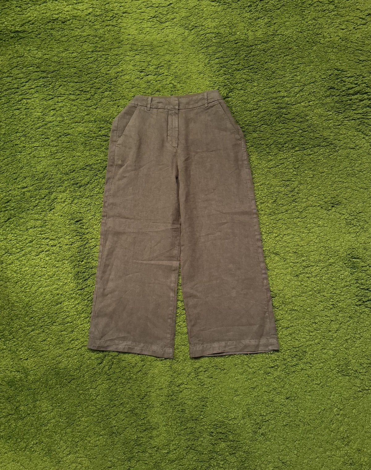 Aspesi × Designer Alberto Aspesi 100% linen wide leg culottes pants Y2K 2000s Size 28" / US 6 / IT 42 - 1 Thumbnail