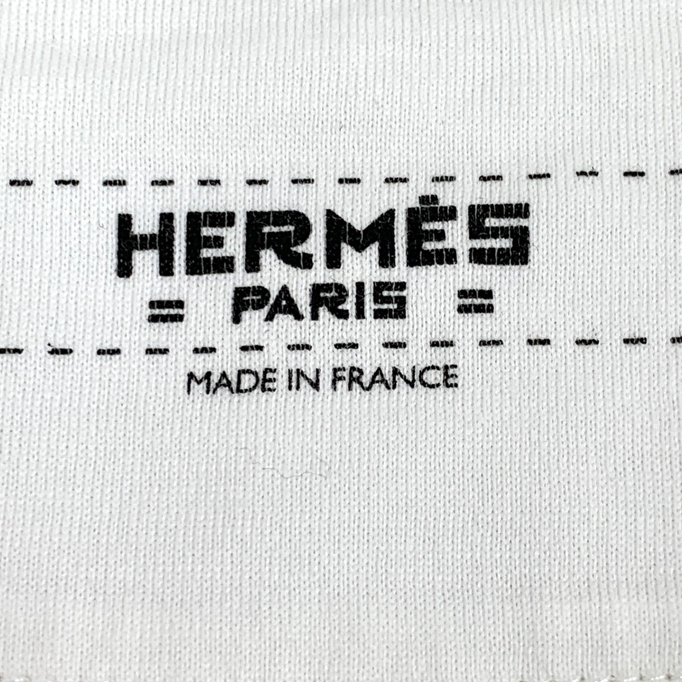 Hermes Hermès White Letter Print Cotton T-Shirt (Size XXS) Size XXS / US 00 / IT 34 - 2 Thumbnail
