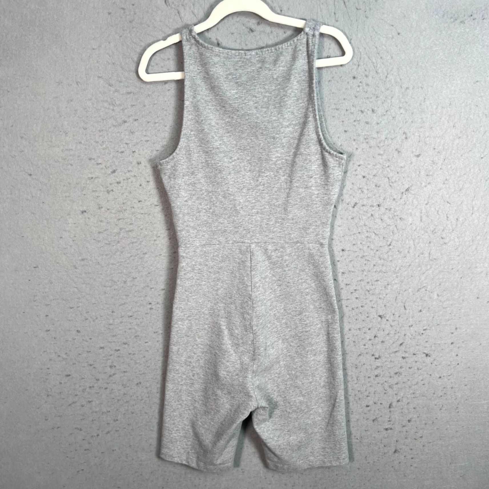 Vintage Babaton Romper Women's XS Gray Sleeveless V-Neck One-Piece Cotton Blend Casual Modern Size 26" / US 2 / IT 38 - 2 Thumbnail