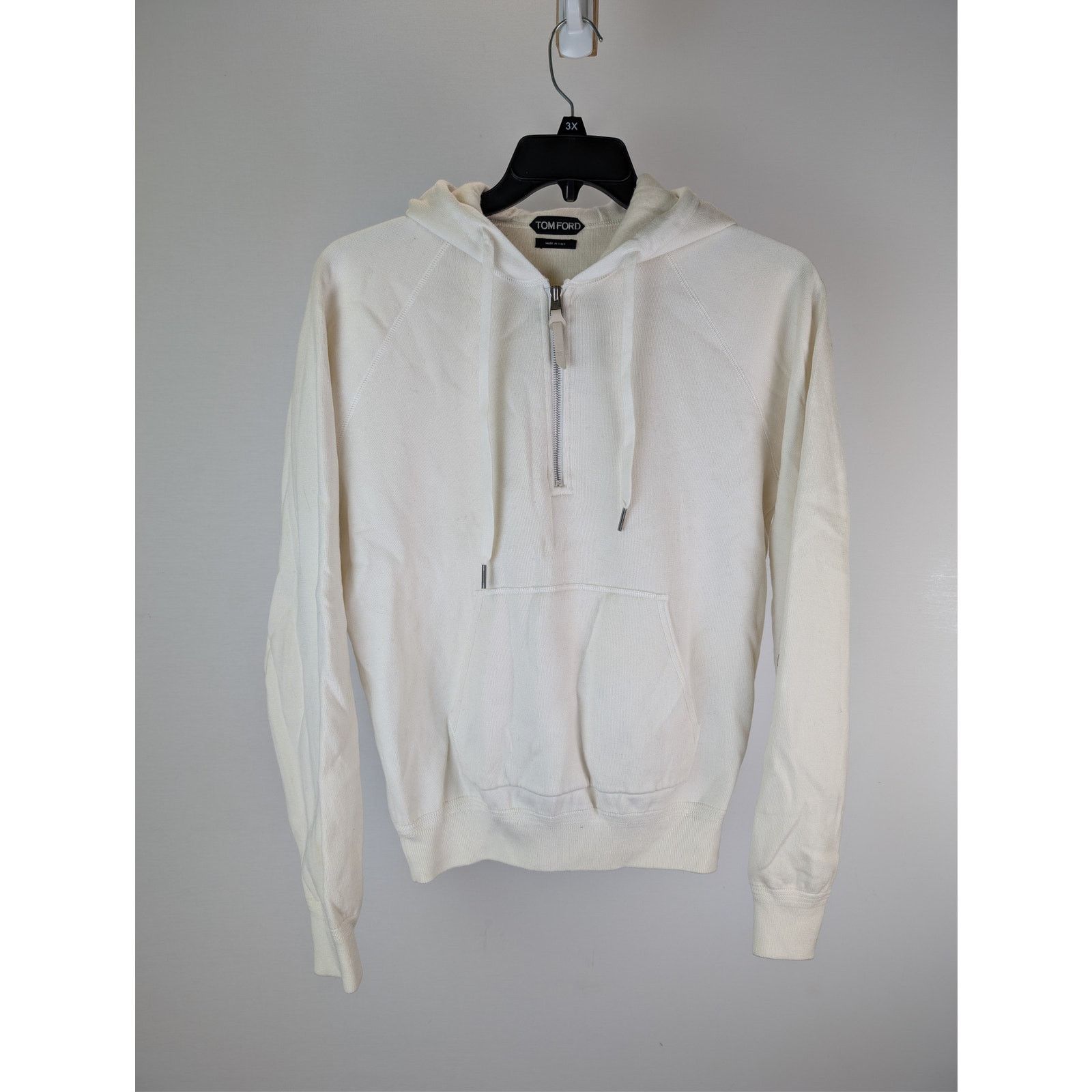 Tom Ford o1rshd1 CC20 quarter-zip hoodie in a light beige Size US M / EU 48-50 / 2 - 2 Thumbnail