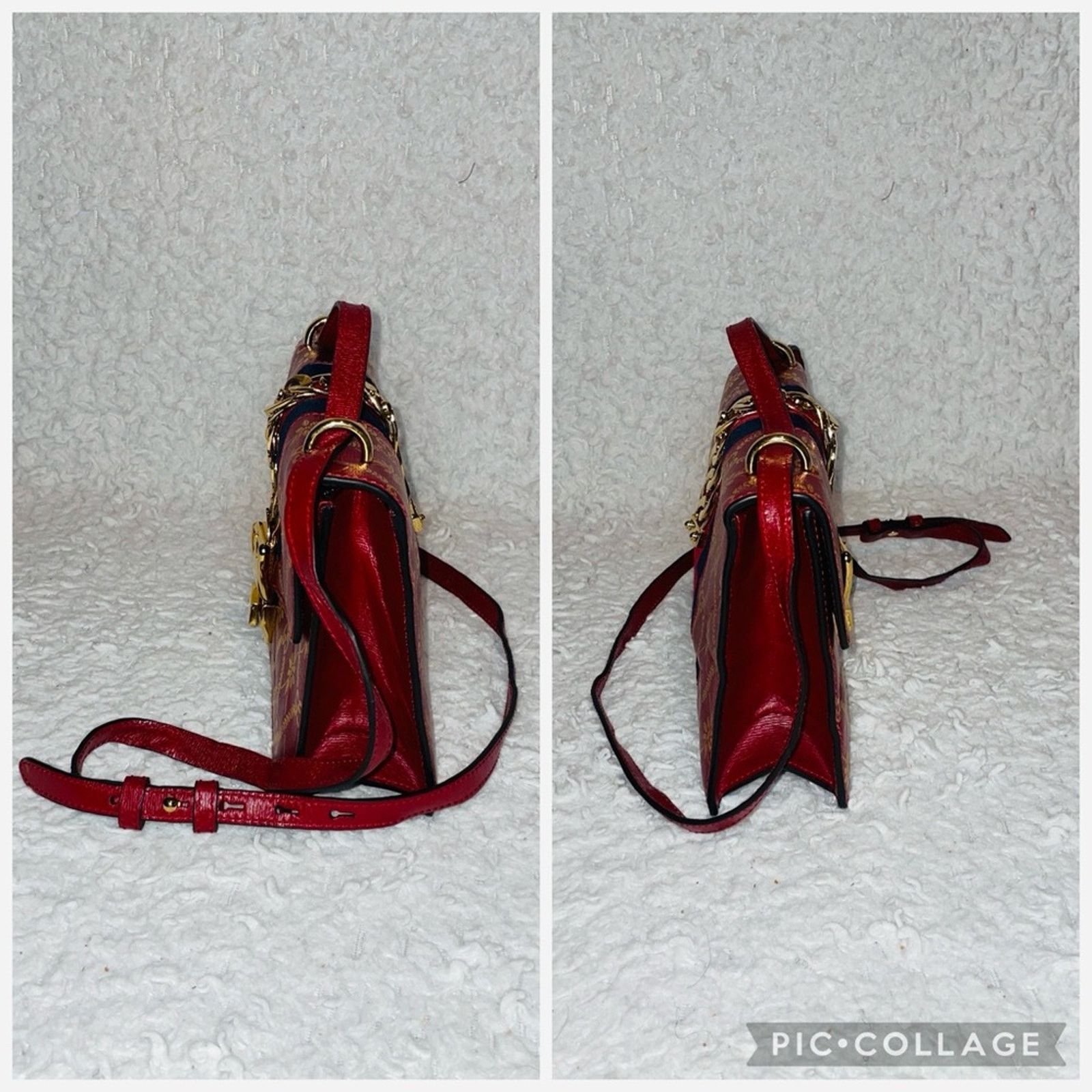 Gucci Gucci Sylvie Gold Foil GG Star Crossbody 524405 Size ONE SIZE - 4 Thumbnail