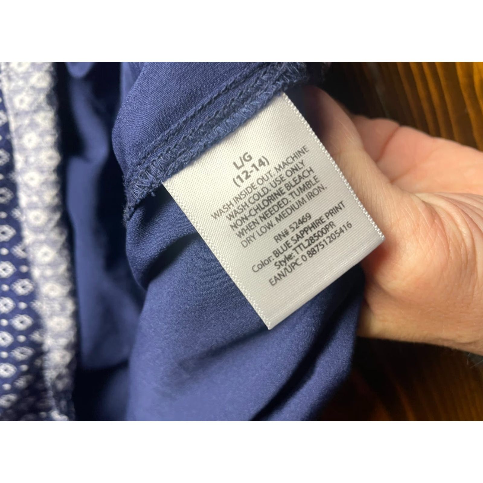Vintage Time And Tru Shirt Women Large Blue White Sleeveless Halter Tunic Size L / US 10 / IT 46 - 7 Thumbnail