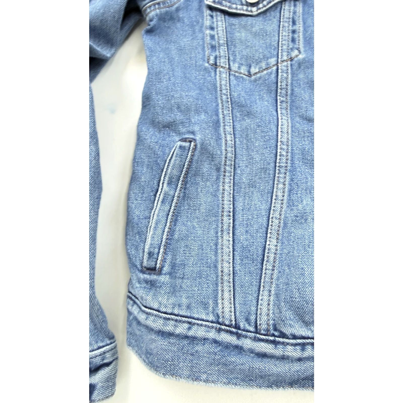 Gap GAP Jacket Womens XS Blue Denim Trucker Jean Coat 100% Cotton Casual Jacket Women XS Blue Denim Casual All Seasons Pockets Button Front Size 26" / US 2 / IT 38 - 6 Thumbnail