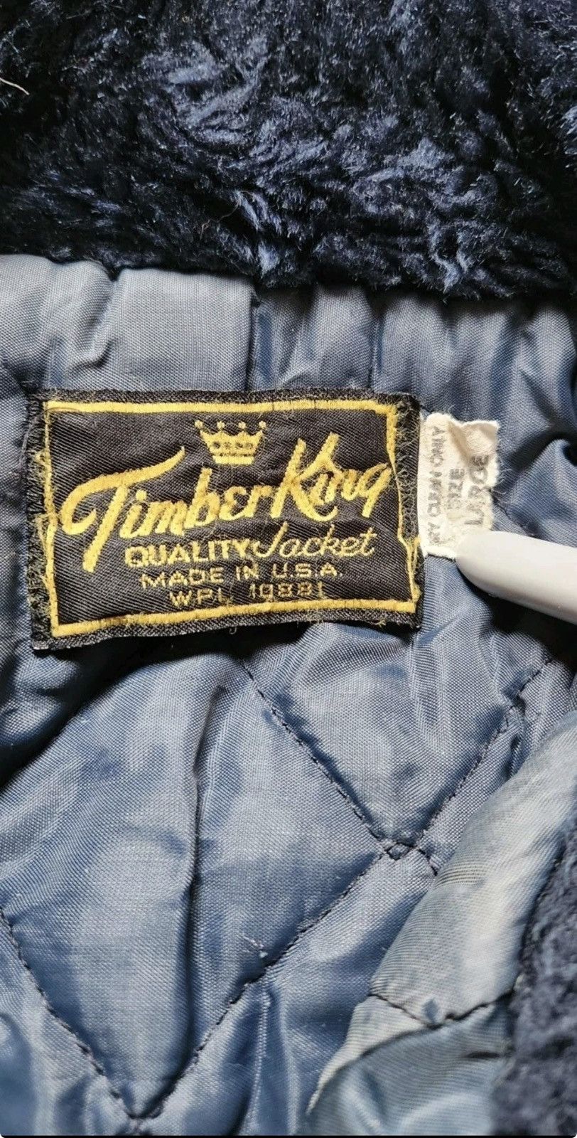 Vintage Vintage 1980s Timber King Mens Blue Bomber Jacket Fur Collar Size US L / EU 52-54 / 3 - 3 Thumbnail