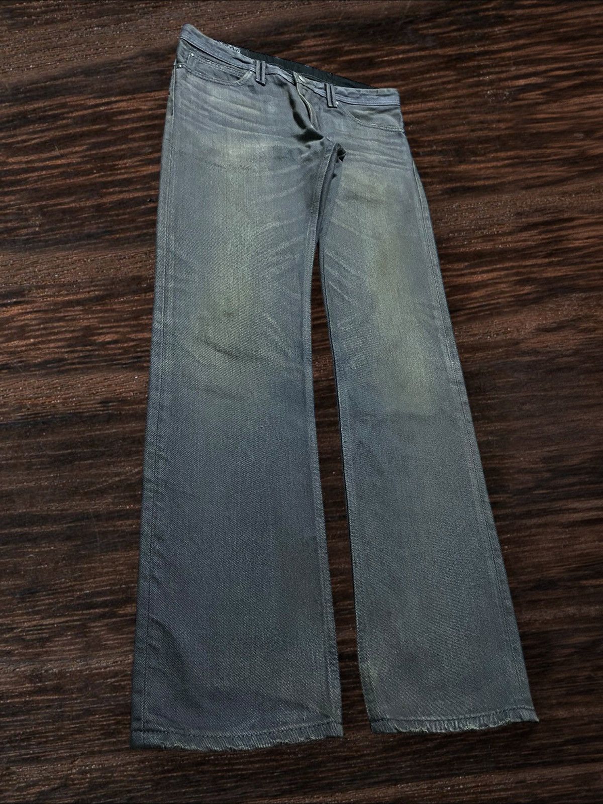 If Six Was Nine Vintage Velvet Blue Grey Faded Loose Jeans Size US 31 - 3 Thumbnail