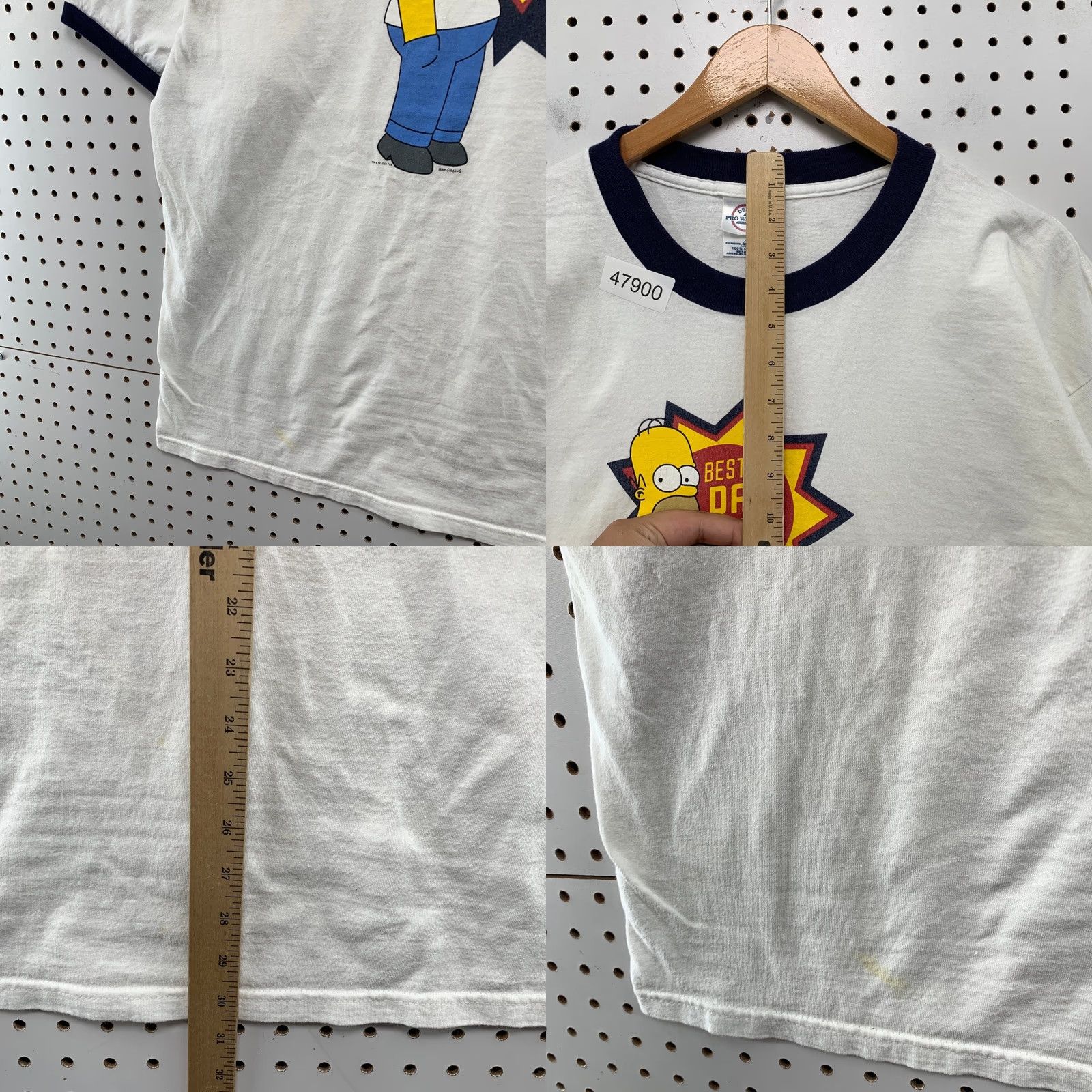 Vintage VINTAGE Homer Simpson Funny Dad T Shirt Mens Large White RInger Best Dad House Size US L / EU 52-54 / 3 - 9 Thumbnail
