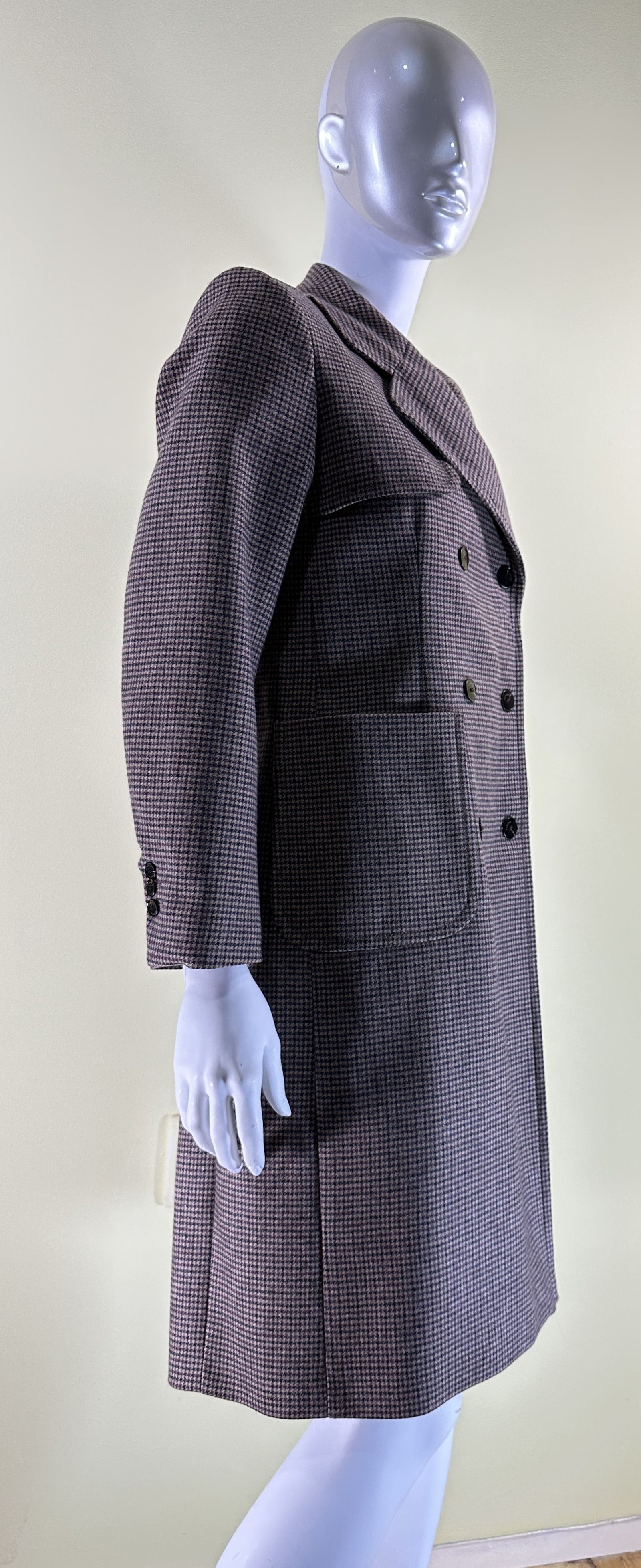 Sandro Manteau check wool blend coat Size S / US 4 / IT 40 - 4 Thumbnail