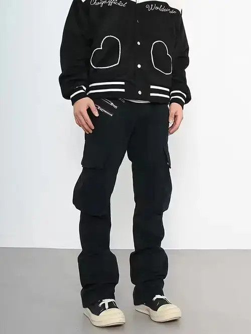 VIBE punk zipper flared cargo pants Size US 32 / EU 48 - 1 Thumbnail