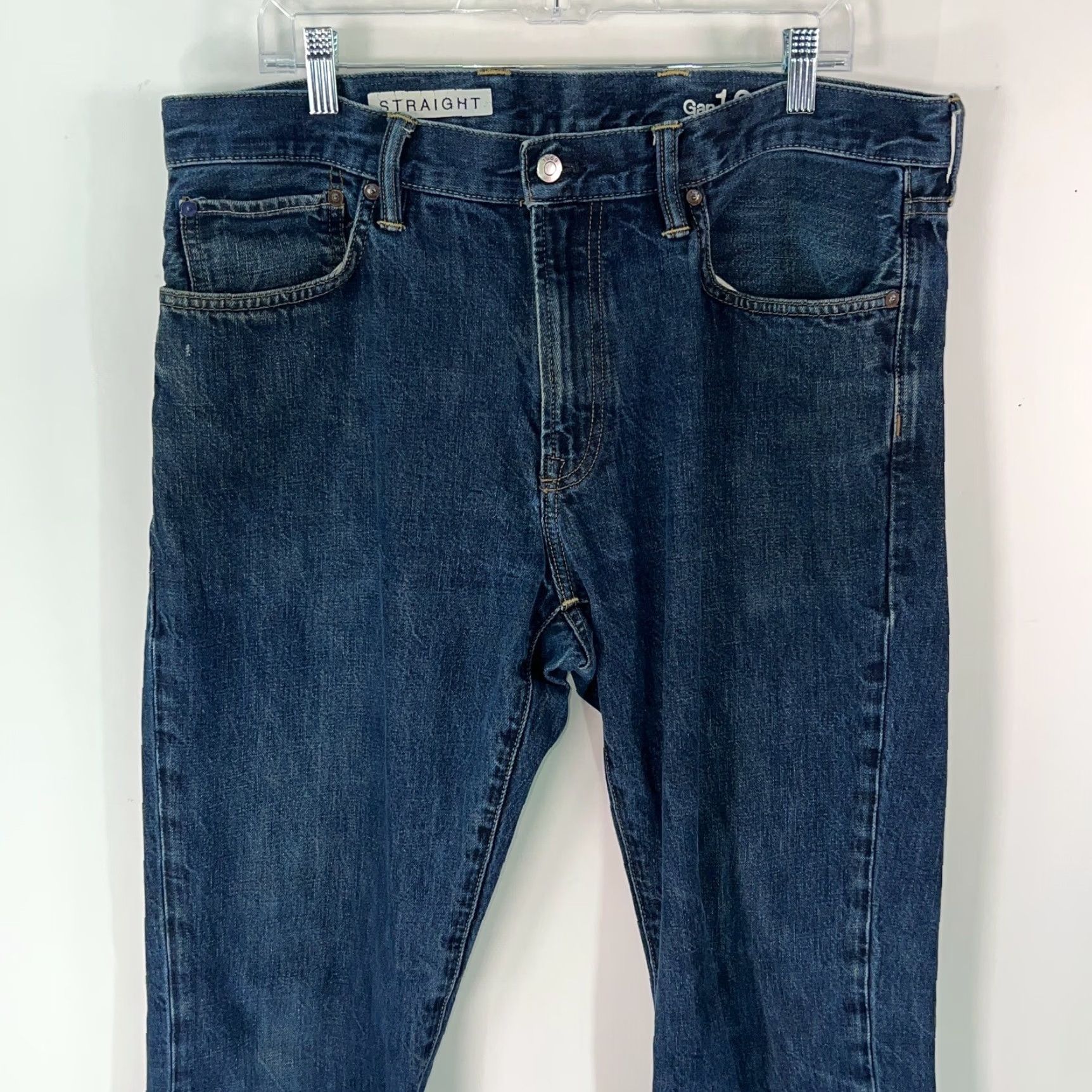Gap Gap Men's Straight Leg Blue Denim Jeans Size 36x32 - Low Rise Stretch Classic Fit Size US 36 / EU 52 - 3 Thumbnail