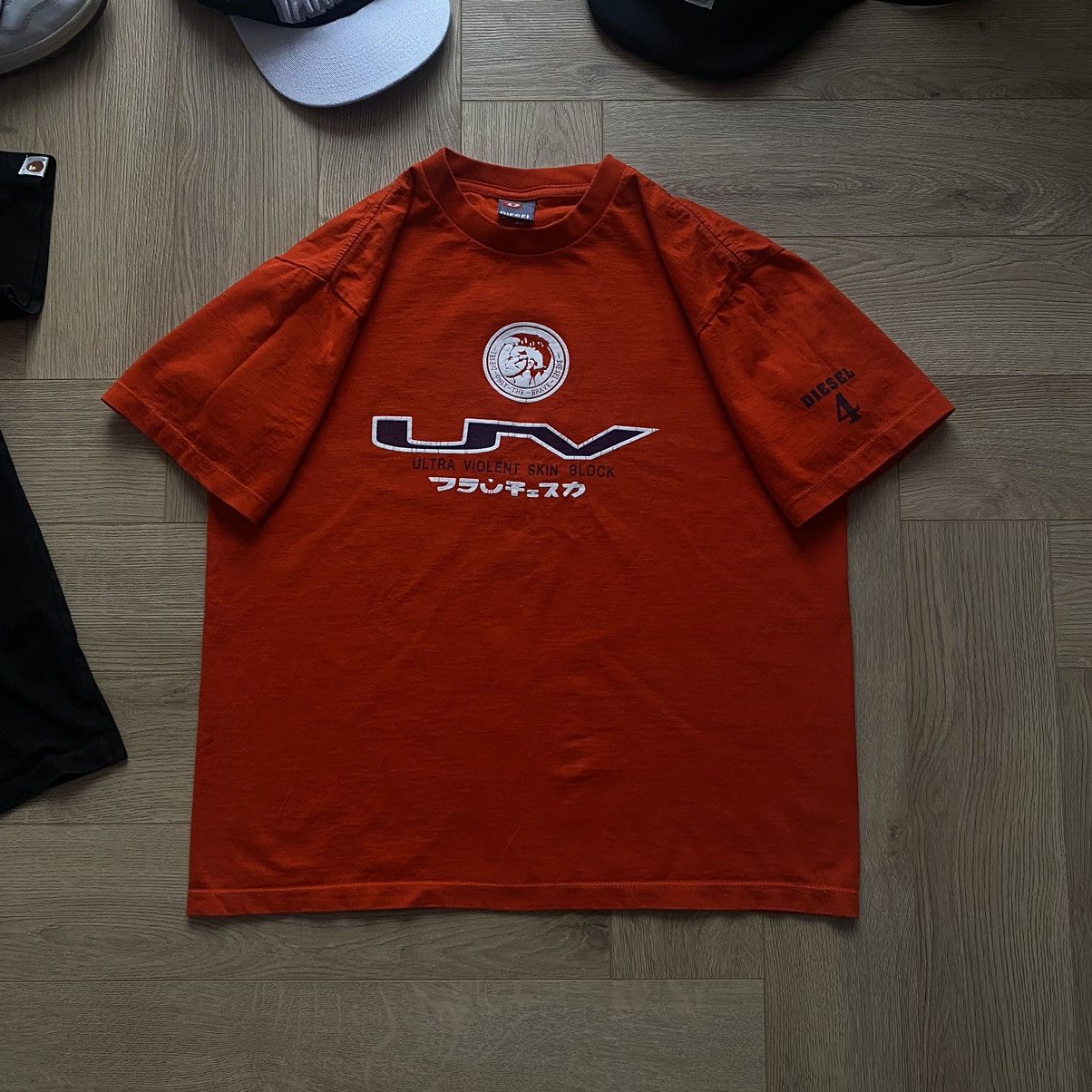Diesel × Japanese Brand Vintage Diesel Ultra Violent T-Shirt- Japanese Katakana Rare Size US L / EU 52-54 / 3 - 1 Thumbnail