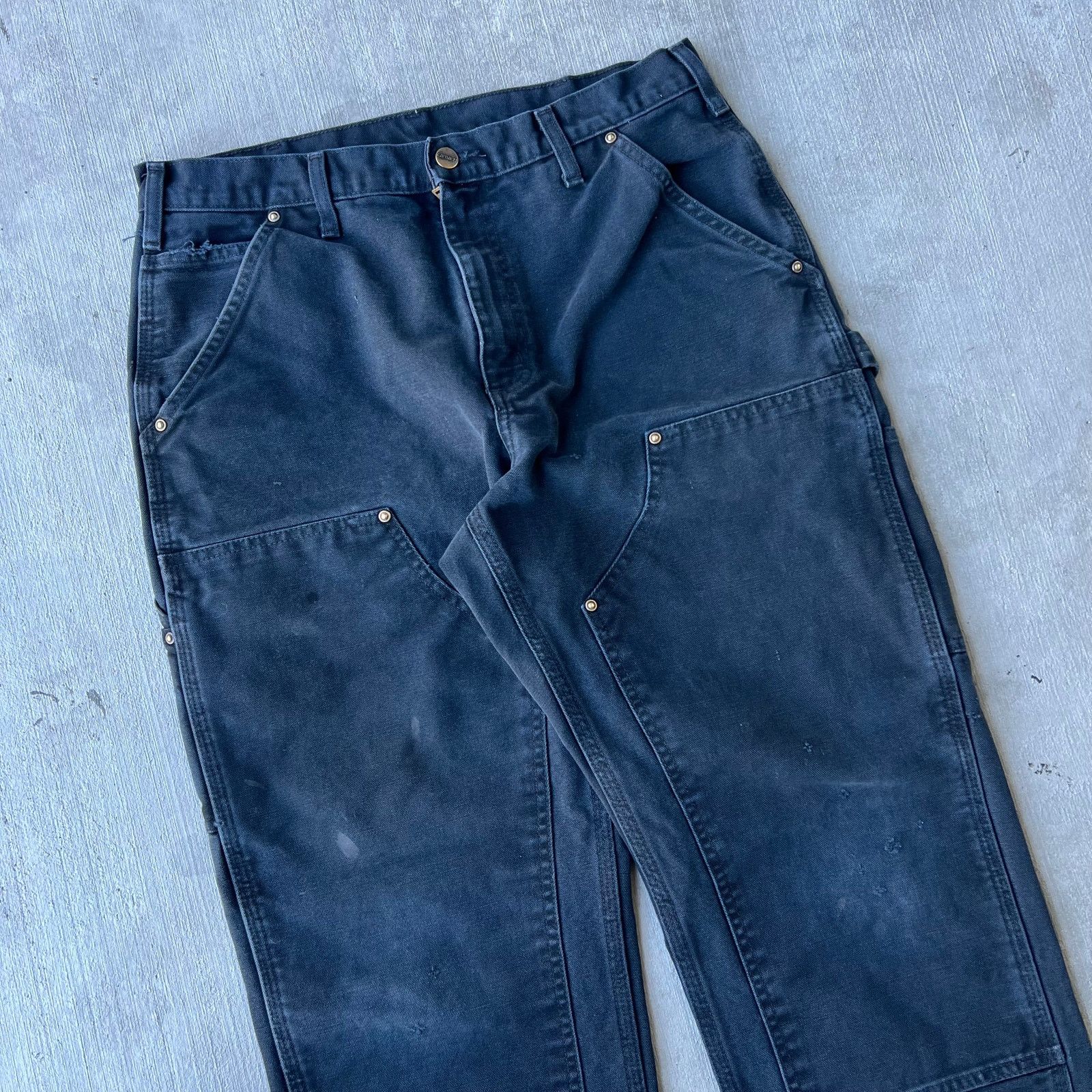 Carhartt × Vintage Vintage Y2K Carhartt black double knee work carpenter pants Size US 32 / EU 48 - 2 Thumbnail