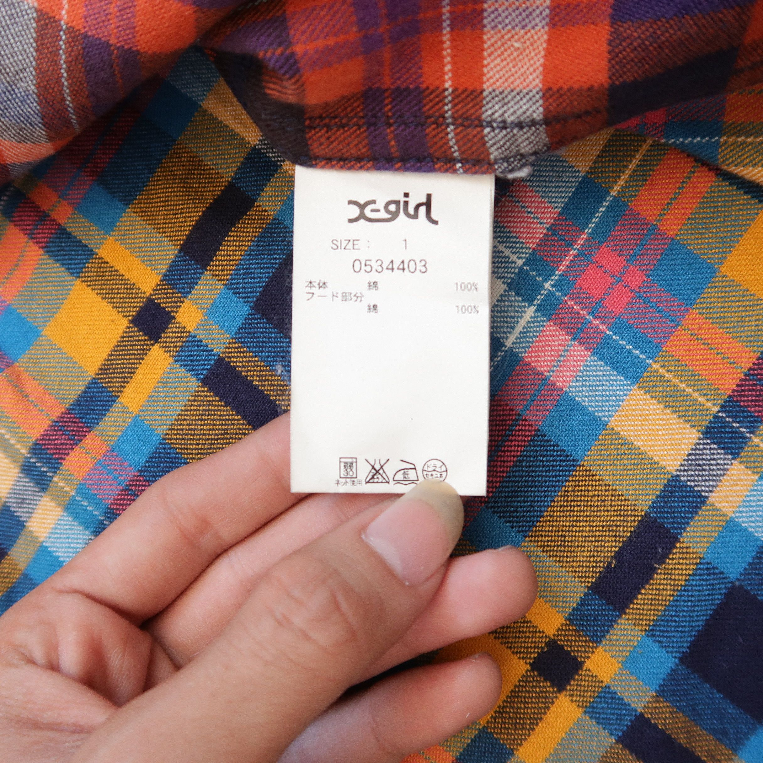 Japanese Brand 2000s X-Girl Japan Flannel Detachable Hood Shirt Size US S / EU 44-46 / 1 - 12 Thumbnail