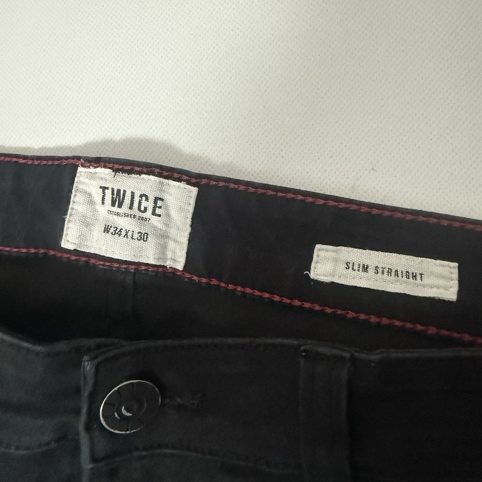 Other Twice Mens Stretch Flex Pants Slim Fit Comfort Twill Preppy Size US 34 / EU 50 - 3 Thumbnail