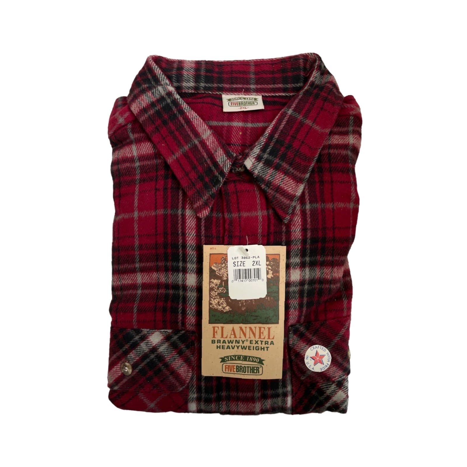 Vintage VINTAGE Five Brother Brawny Heavyweight Flannel Shirt Mens 2XL Red Plaid Long Sleeve Button-Up Heavyweight USA NWT Deadstock 80s Mens Brawny Shirt Size US XXL / EU 58 / 5 - 2 Thumbnail