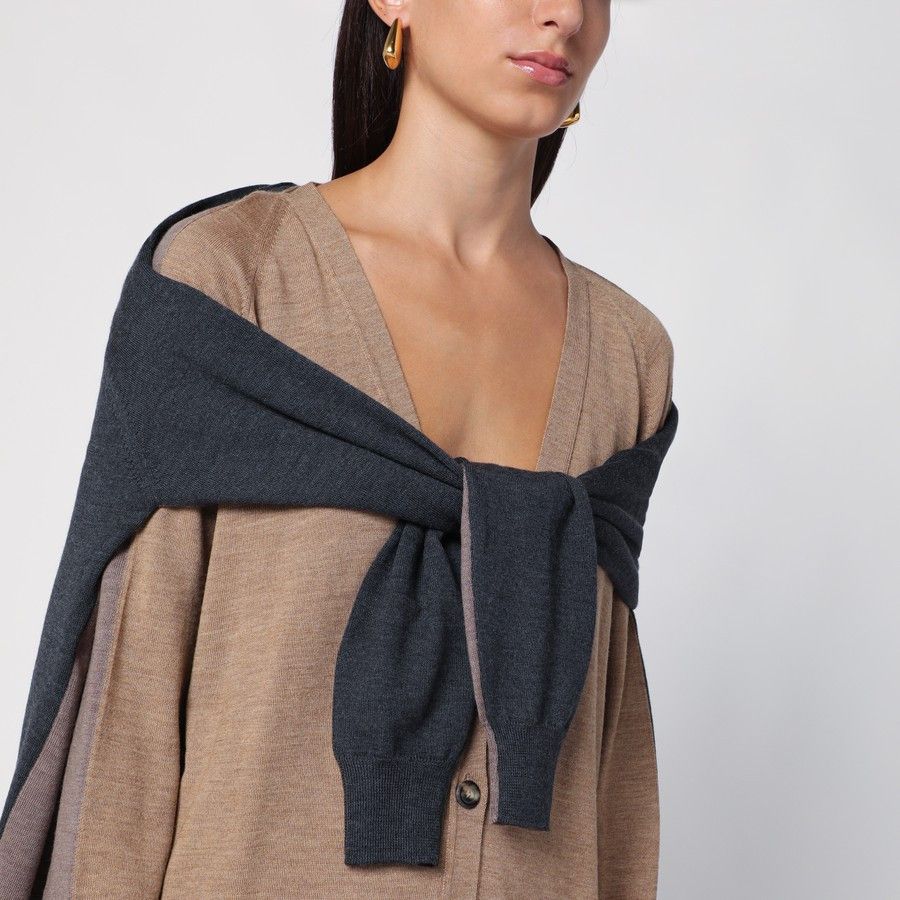 Moschino o1d2blof0924 Deconstructed Cardigan in Beige & Grey Size S / US 4 / IT 40 - 4 Thumbnail