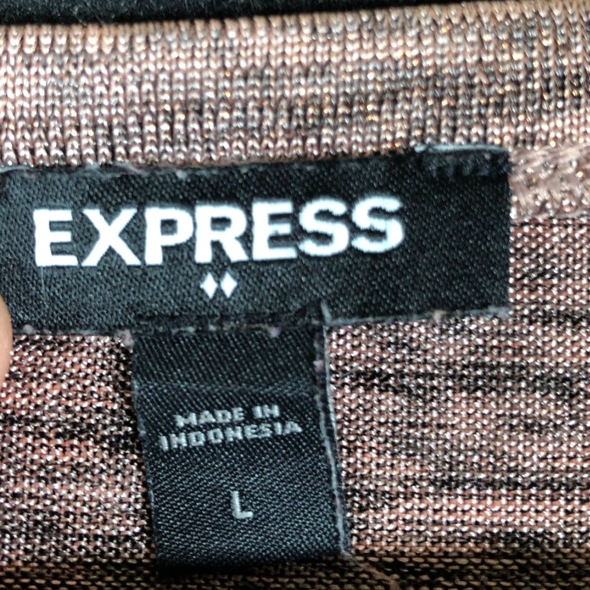 Express Express Womens Shirt Pink Black Sleeveless V Neck Stretch Large Woman Tank, Casual, Party, Wedding, Travel, French? Size L / US 10 / IT 46 - 6 Thumbnail