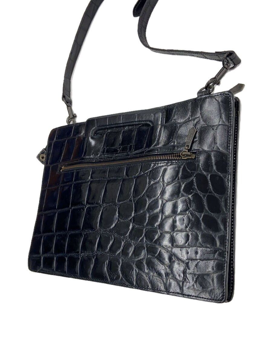 Jean Paul Gaultier Crocodile Embossed Leather Shoulder Bag Size ONE SIZE - 4 Thumbnail