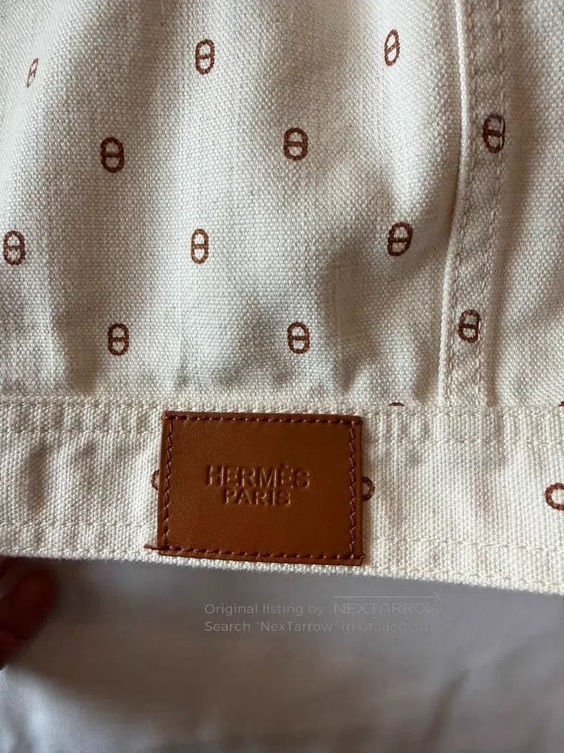 Hermes Hermes Pig Nose Full Logo Denim Jacket Beige Size XXS / US 00 / IT 34 - 6 Thumbnail