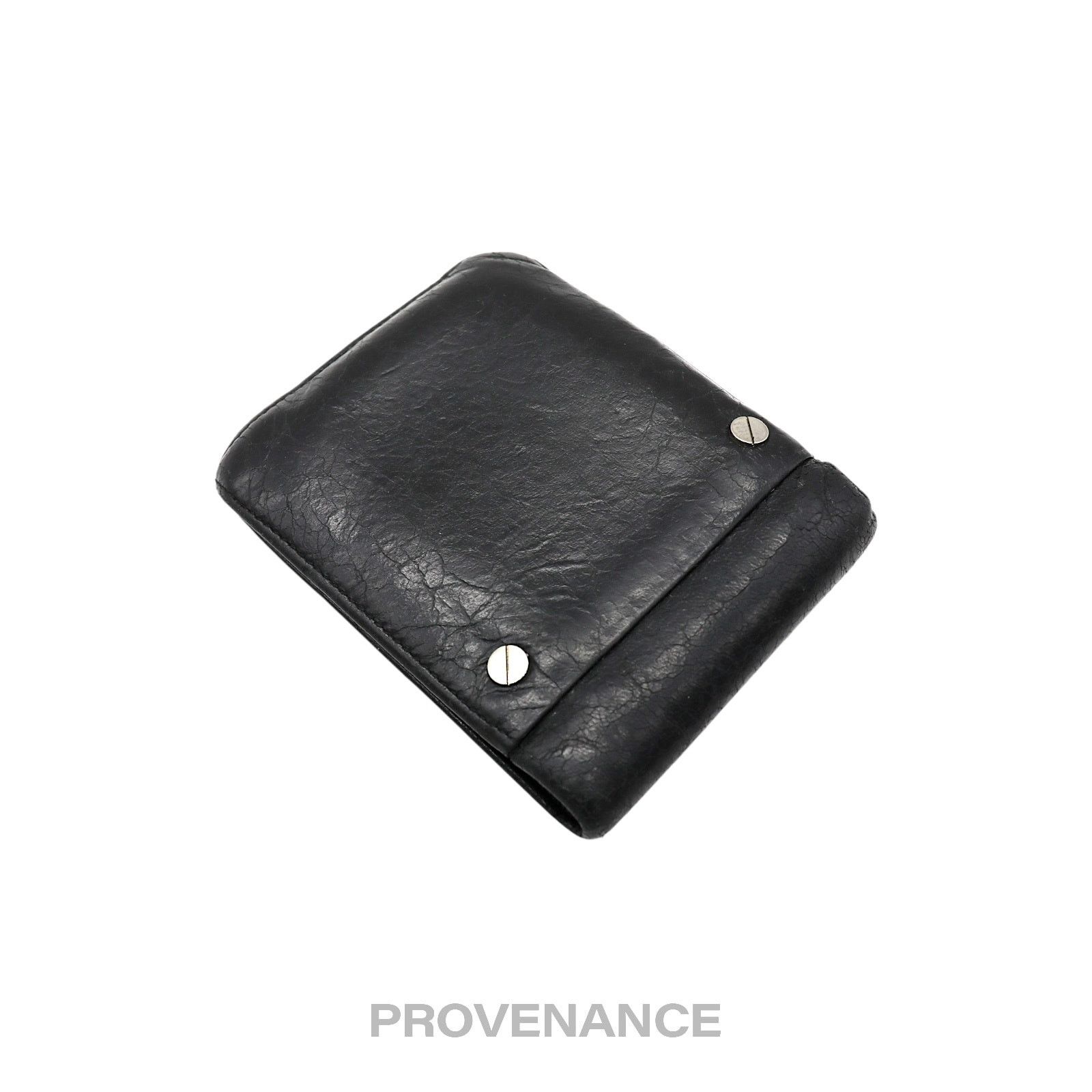 Balenciaga 🔴 Balenciaga Screw Stud Bifold Wallet - Black Lambskin Size ONE SIZE - 3 Thumbnail