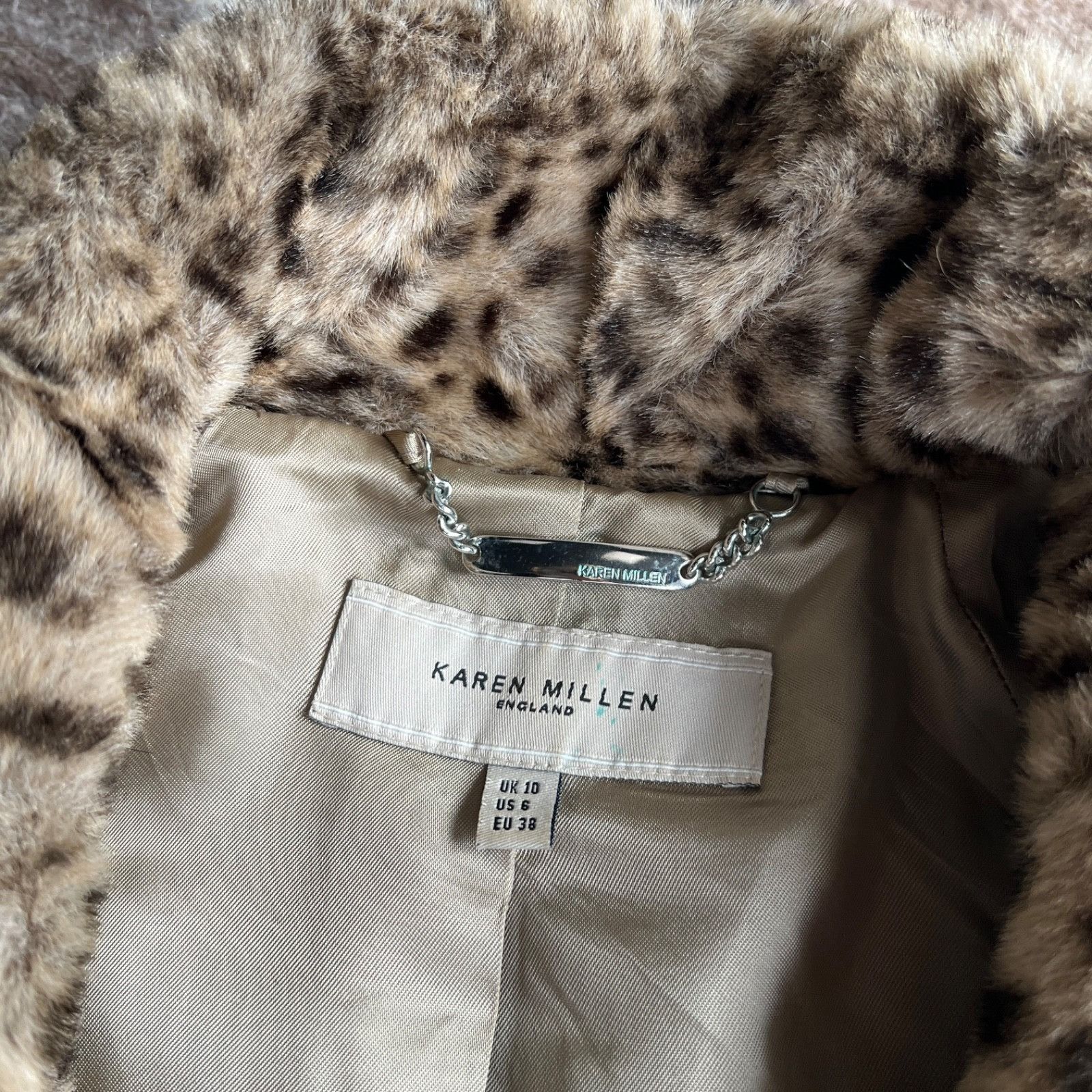 Karen Millen Karen Millen Faux Fur Leopard Long Coat 0012BC Size M / US 6-8 / IT 42-44 - 6 Thumbnail
