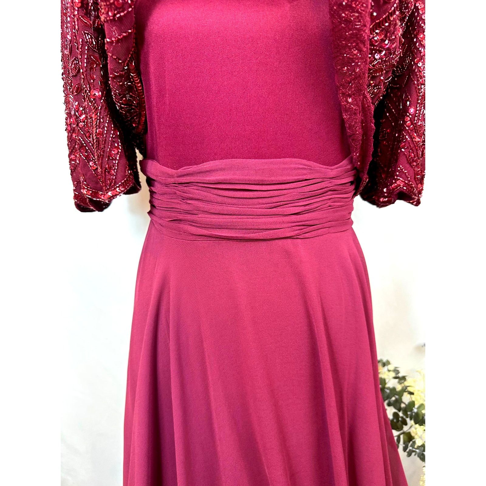 Other Mac Duggal Beaded Overlay A-Line Sequin Gown Aubergine 6 Size M / US 6-8 / IT 42-44 - 14 Thumbnail