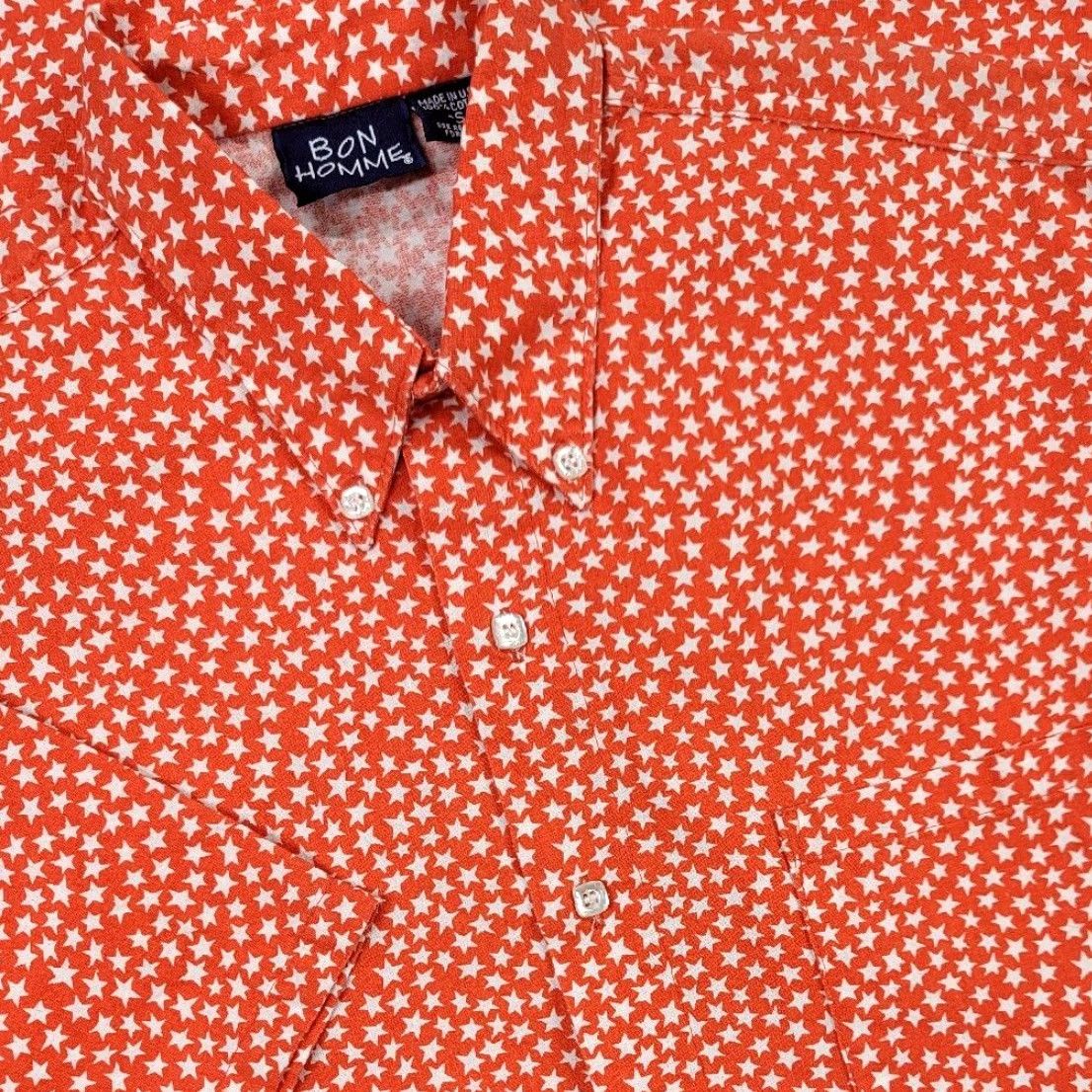 Vintage VINTAGE Bon Homme Orange All Over Print Button Up Short Sleeve Shirt S USA Made Size US S / EU 44-46 / 1 - 2 Thumbnail