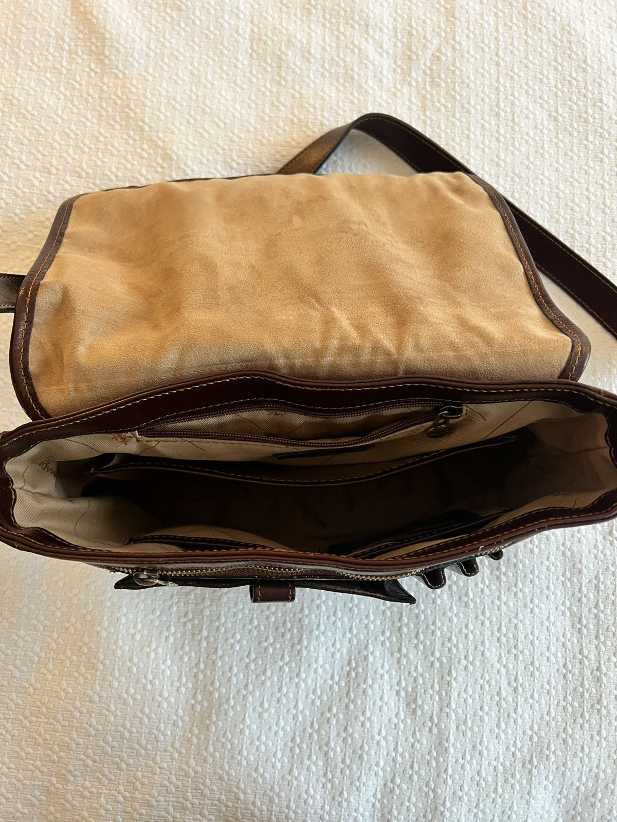Other Time Resistance Brown Leather Crossbody Bag Size ONE SIZE - 4 Thumbnail