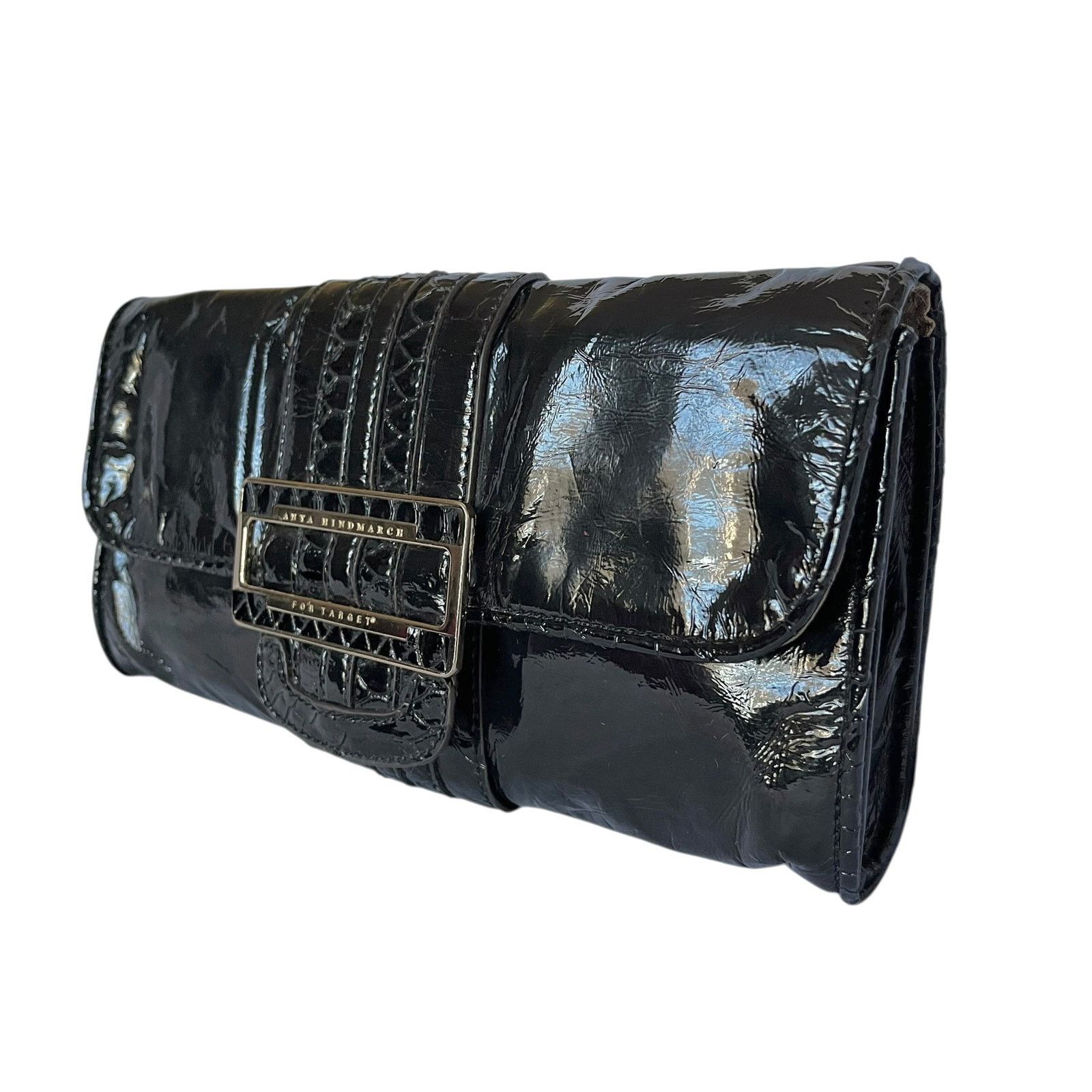 Anya Hindmarch × Target Basics Anya Hindmarch x Target Black Patent Faux Leather Clutch Bag Size ONE SIZE - 10 Thumbnail