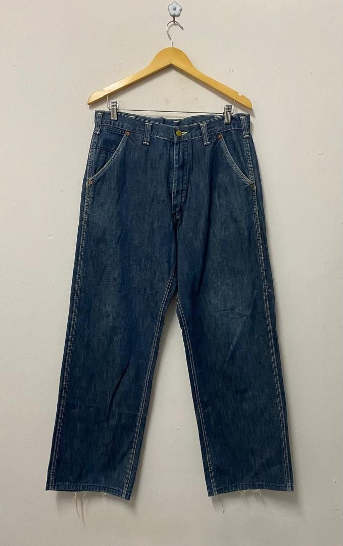 Oshkosh Vtg 90s OshKosh B'gosh Baggy Carpenter Jeans Faded Indigo Size US 33 - 1 Thumbnail