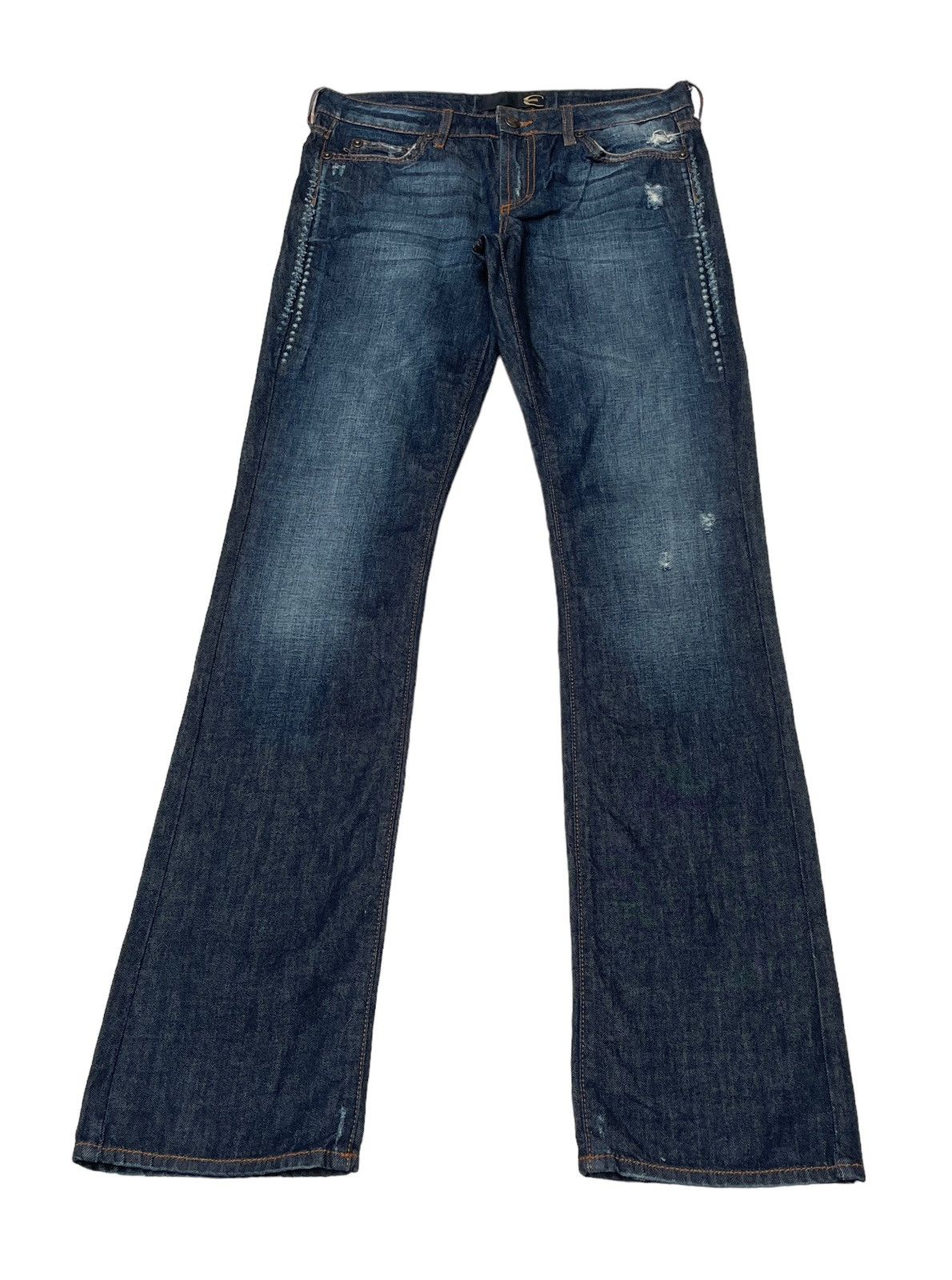 image of Italian Designers x Just Cavalli Vintage Brand Just Cavalli Flared Jeans 2000S in Denim (Size 31)