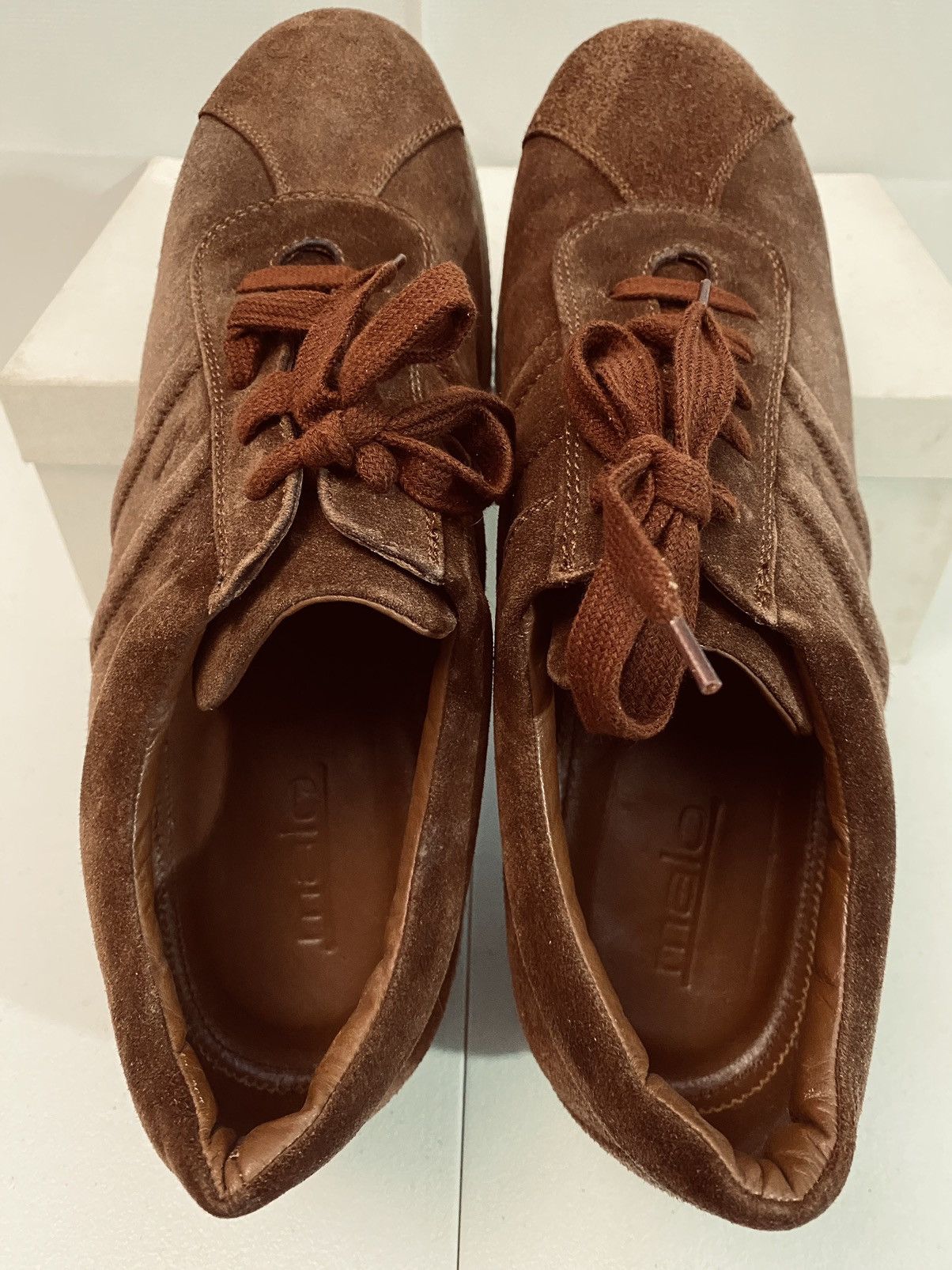 Malo Malo 🇮🇹 Brown French Calfskin Suede Voyager Sneakers 11 NEW Size US 11 / EU 44 - 11 Thumbnail