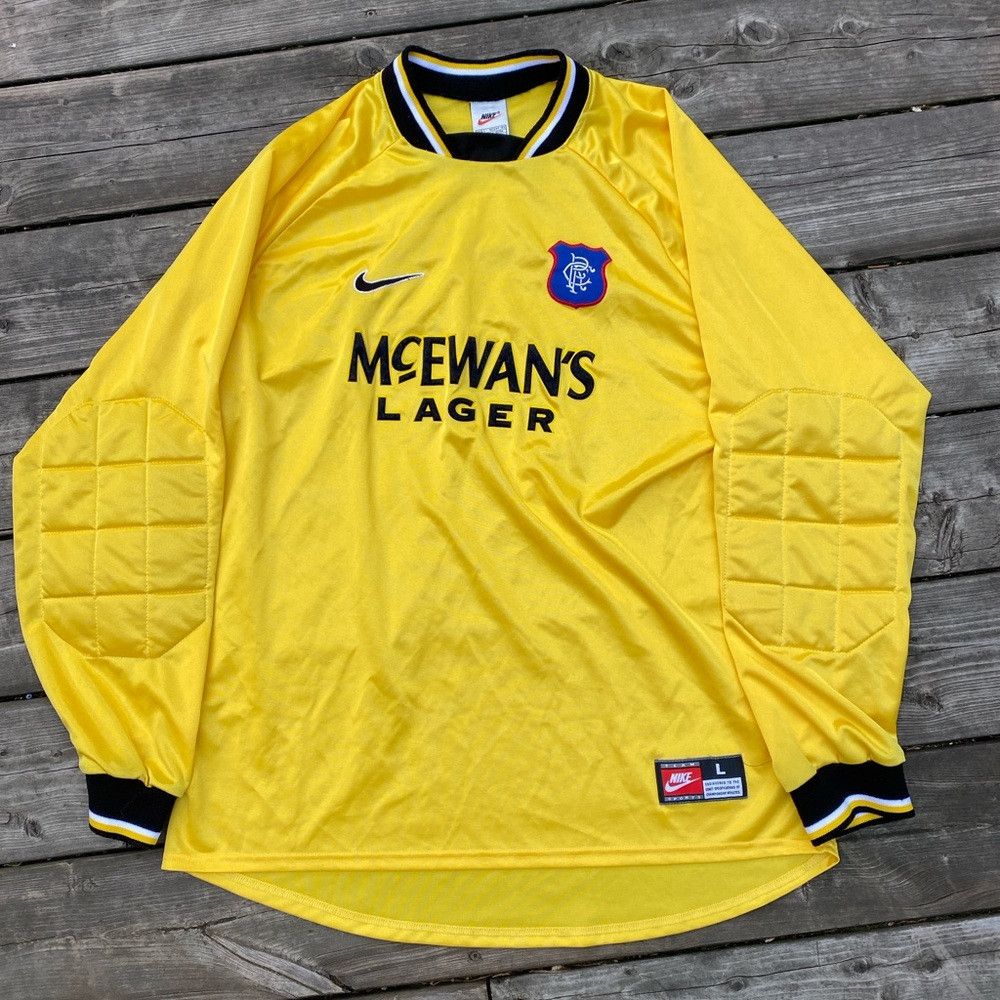 Nike × Vintage Vintage 1997-1999 Nike Glasgow Rangers Goalkeeper Shirt Lar Size US L / EU 52-54 / 3 - 9 Thumbnail