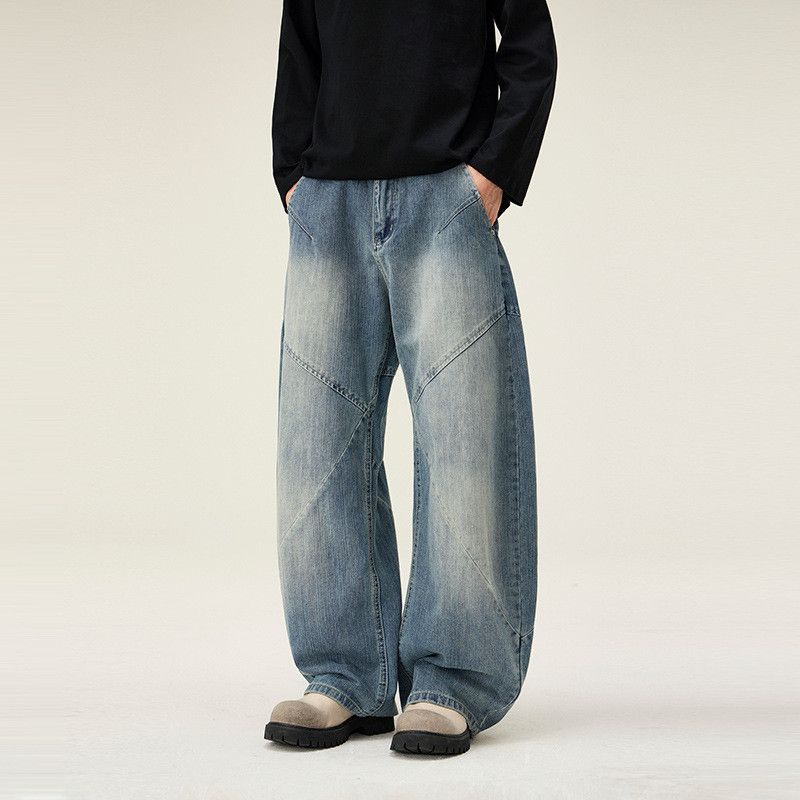 Vintage American retro washed distressed curved jeans for men Size US 32 / EU 48 - 3 Thumbnail