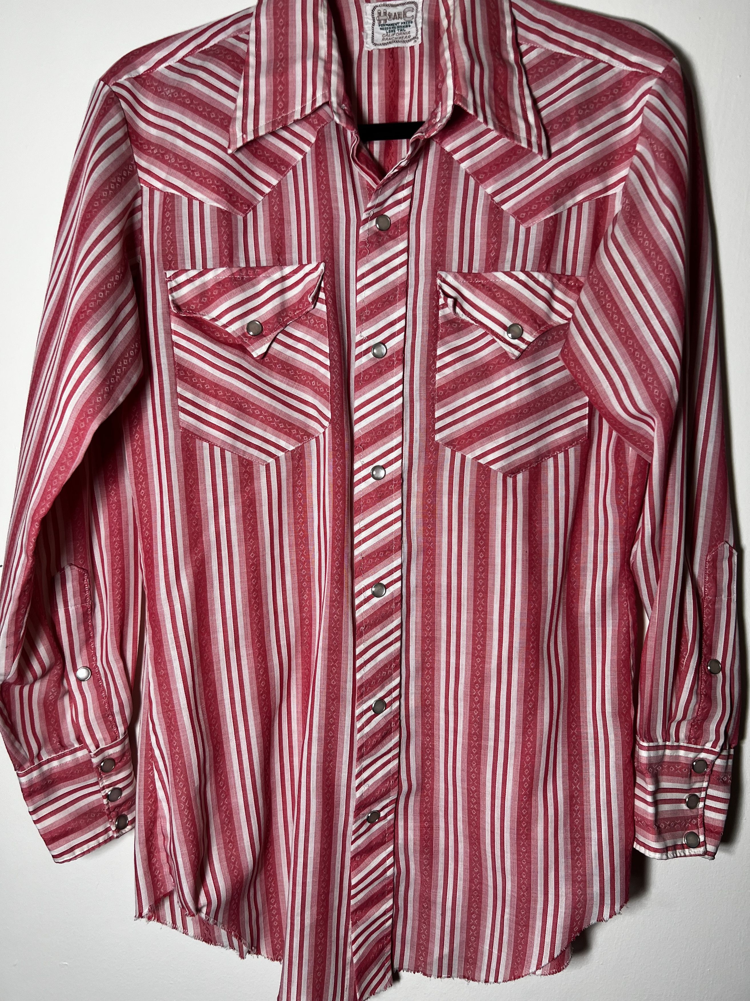 Vintage Vintage 1970's H Bar C California Ranchwear Red Button Up Size US S / EU 44-46 / 1 - 3 Thumbnail