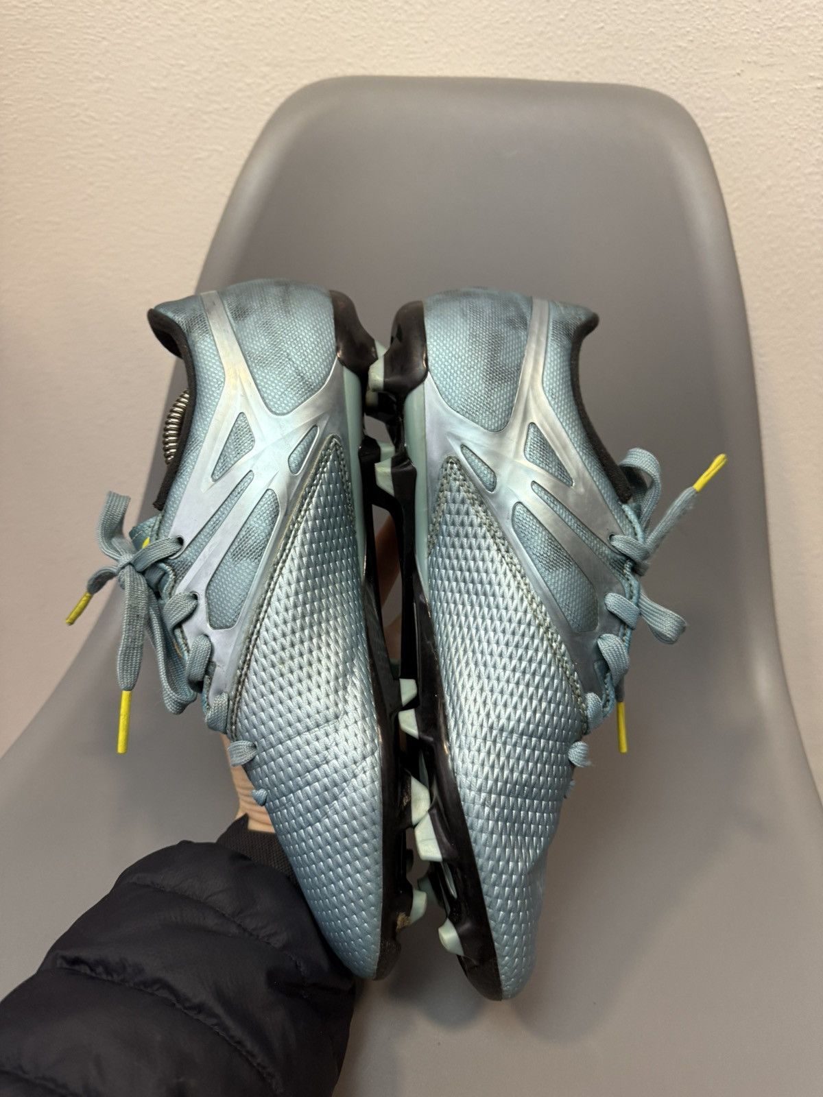Adidas Mens Vintage Adidas Messi Boots FG Cleats Ice Metallic Blue Size US 9 / EU 42 - 8 Thumbnail
